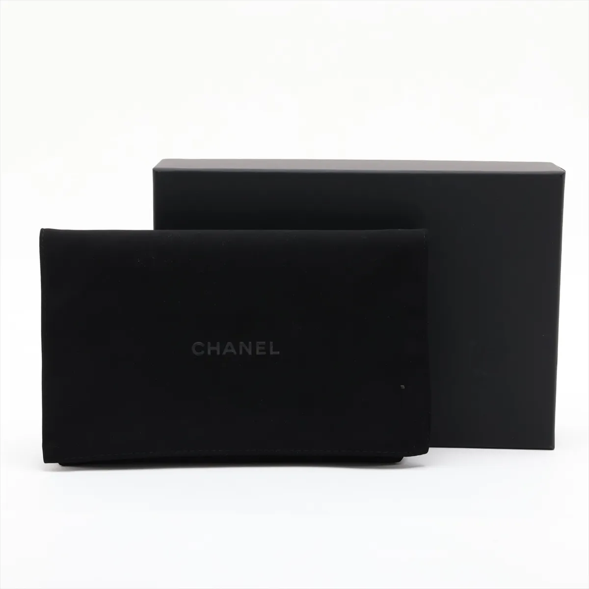 Matelassé Caviar Skin Chain Wallet, Black with Gold Hardware, EC602K80, Random Plate, AP0250 — view 13