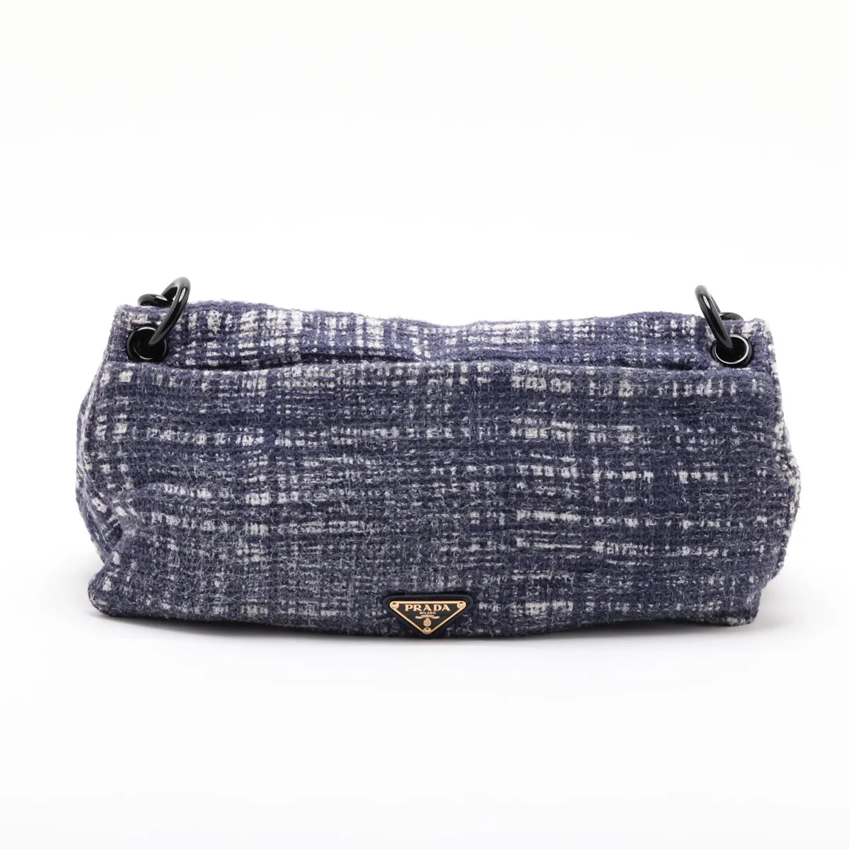 tweed chain shoulder bag, blue — view 2