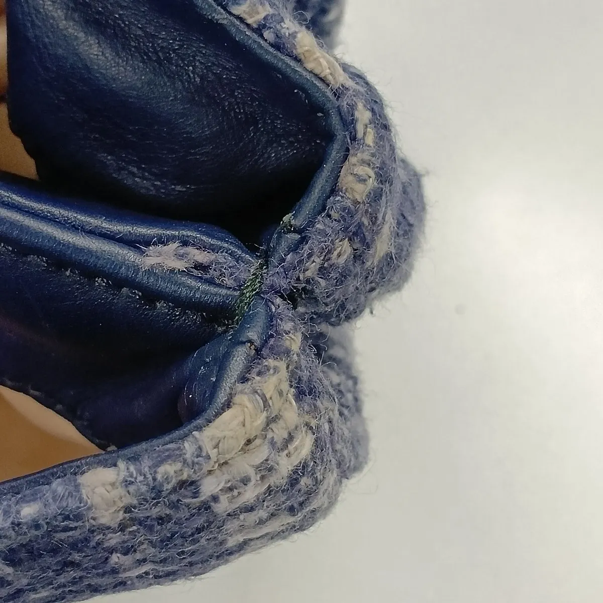 tweed chain shoulder bag, blue — view 13