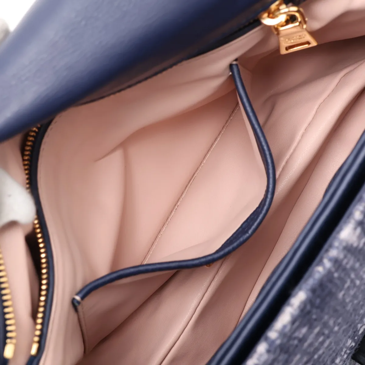 tweed chain shoulder bag, blue — view 8