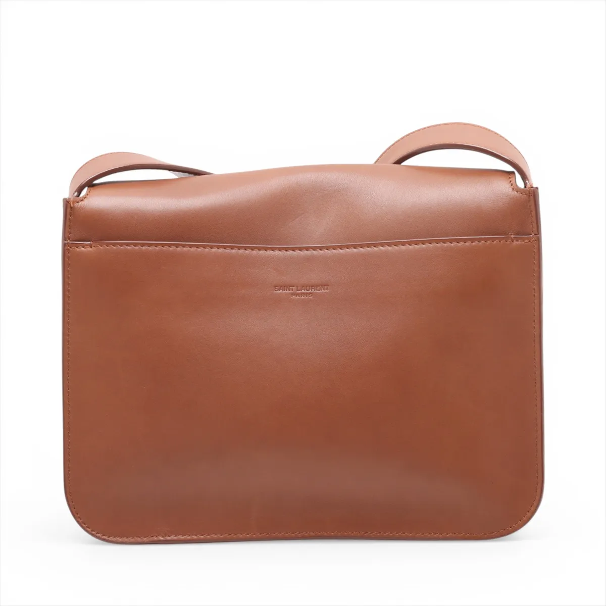 Small Satchel Leather Shoulder Bag, Brown, 819627 — view 2