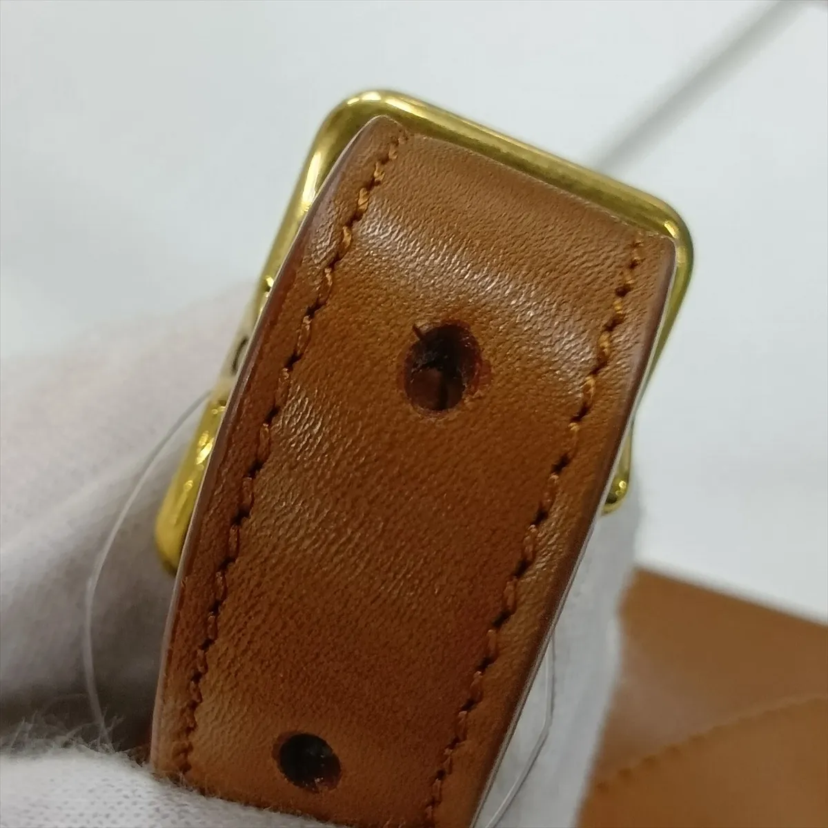 Small Satchel Leather Shoulder Bag, Brown, 819627 — view 14