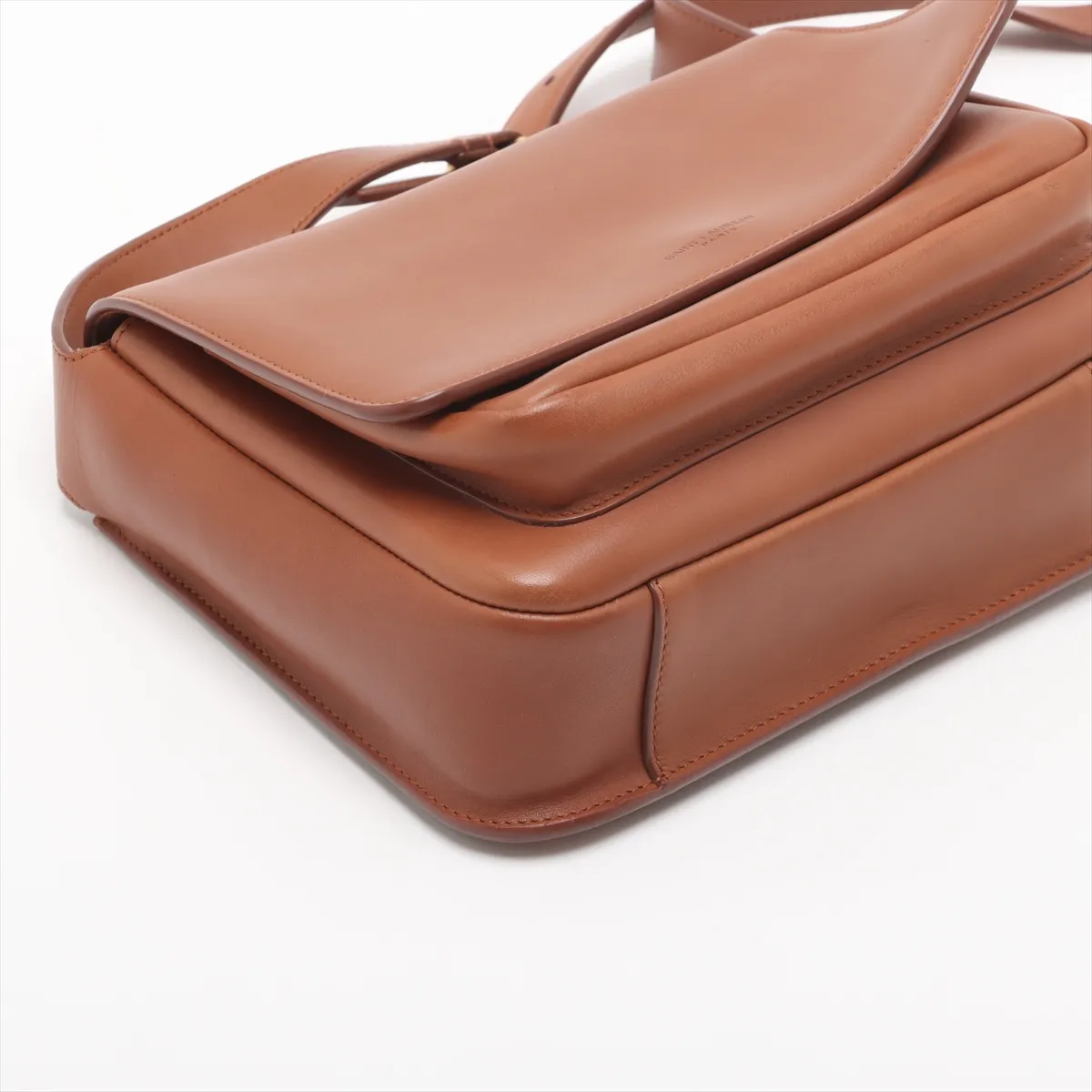 Small Satchel Leather Shoulder Bag, Brown, 819627 — view 4