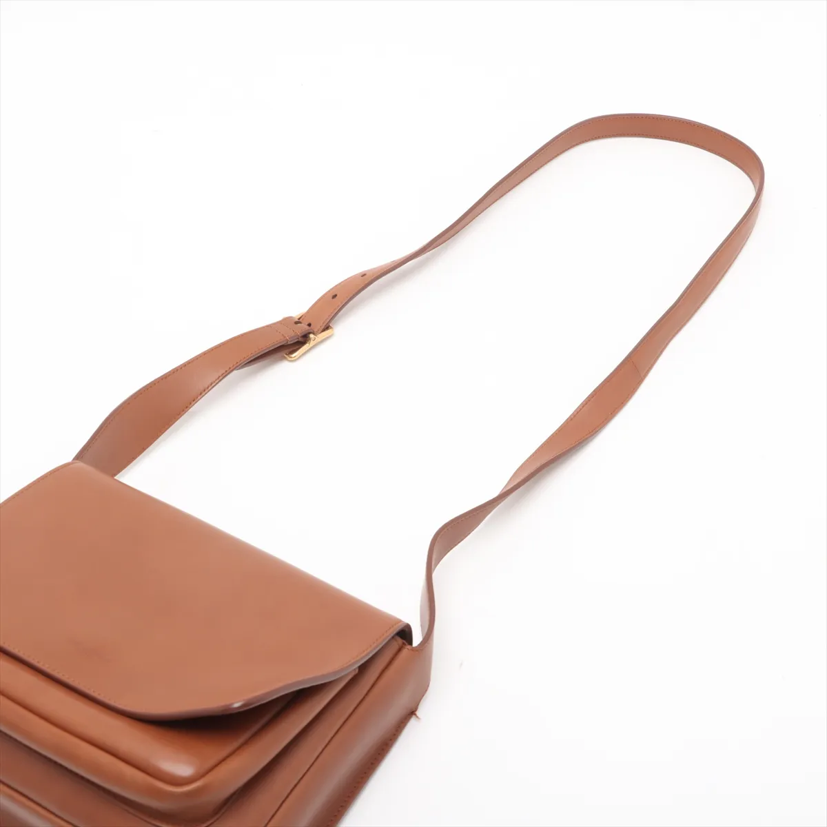 Small Satchel Leather Shoulder Bag, Brown, 819627 — view 5