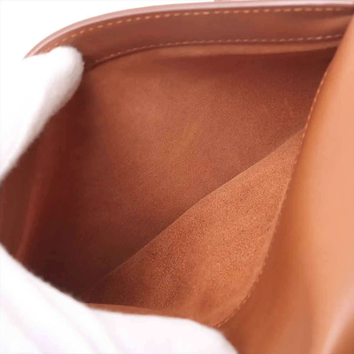 Small Satchel Leather Shoulder Bag, Brown, 819627 — view 9