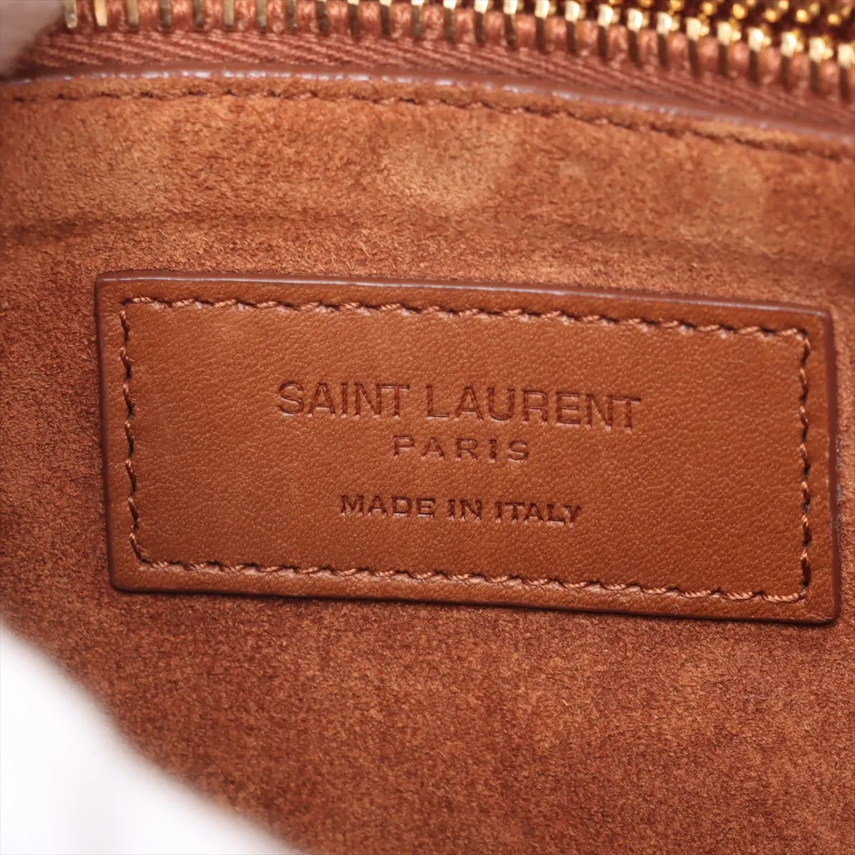 Small Satchel Leather Shoulder Bag, Brown, 819627 — view 10