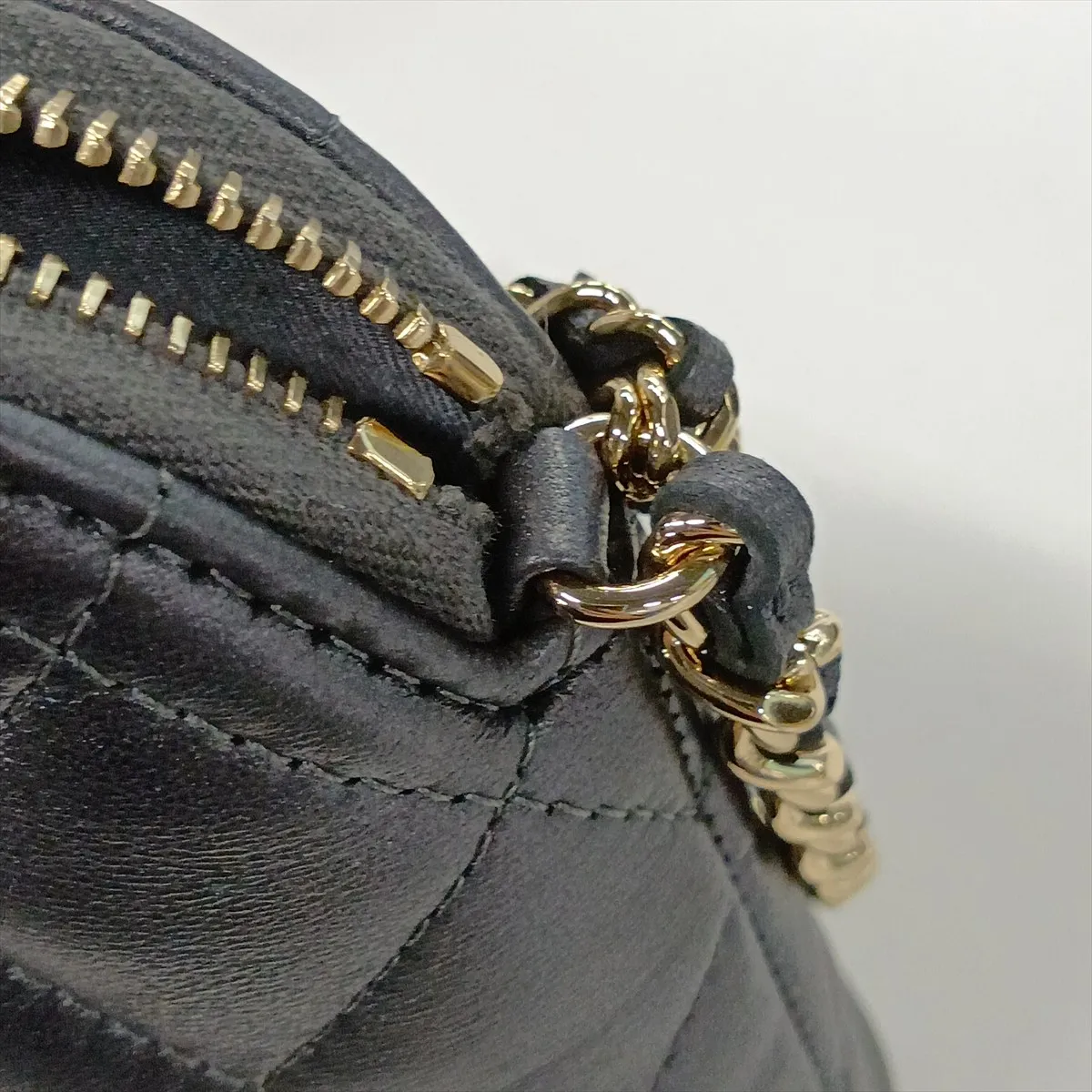 Matelassé Lambskin Chain Shoulder Bag, Gray with Gold Hardware, CK3HPPUH, Random Serial Number AP4526 — view 11