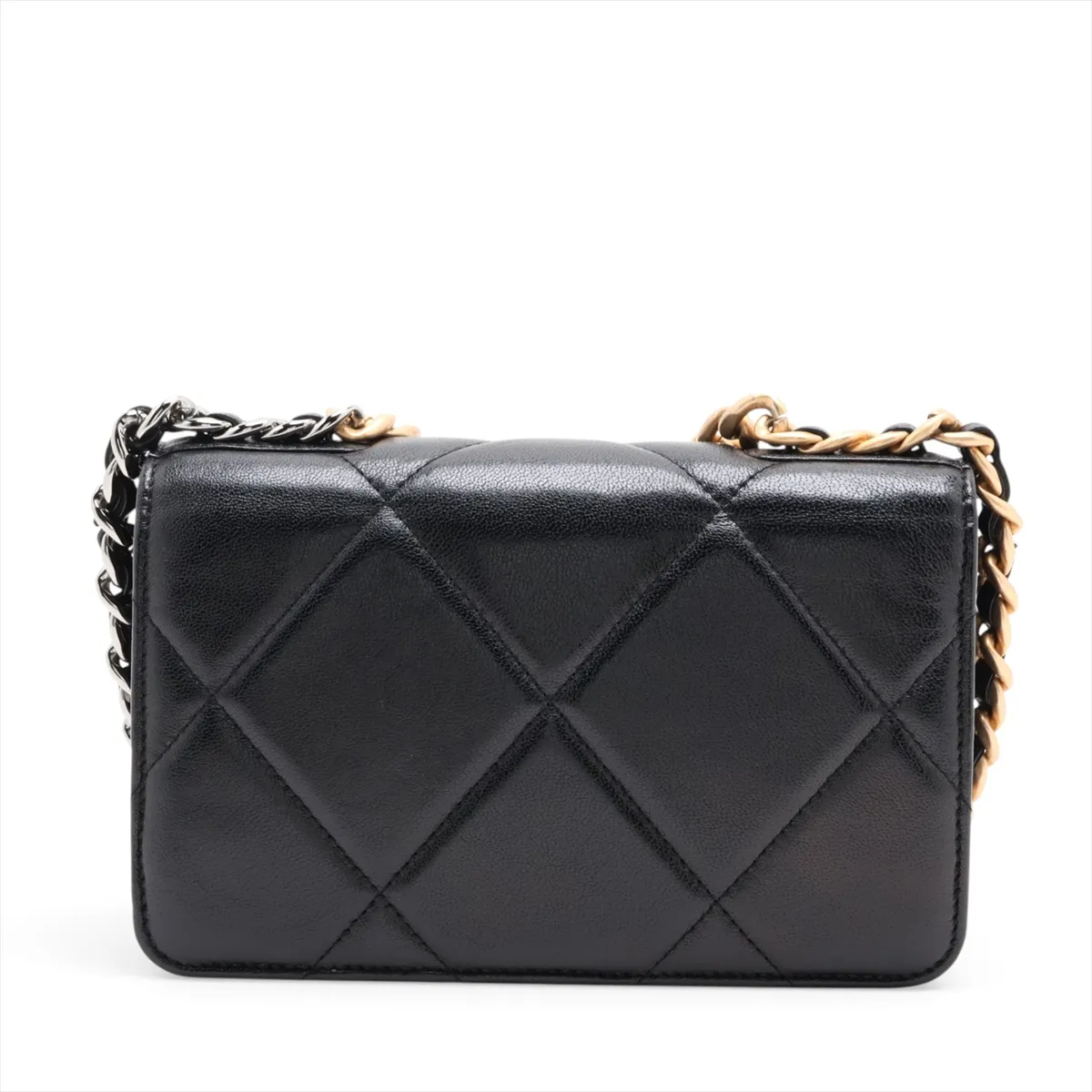 19 Lambskin Chain Shoulder Bag, Black with Gold and Silver Hardware, 29729514, serial number in the 29 range. — view 2