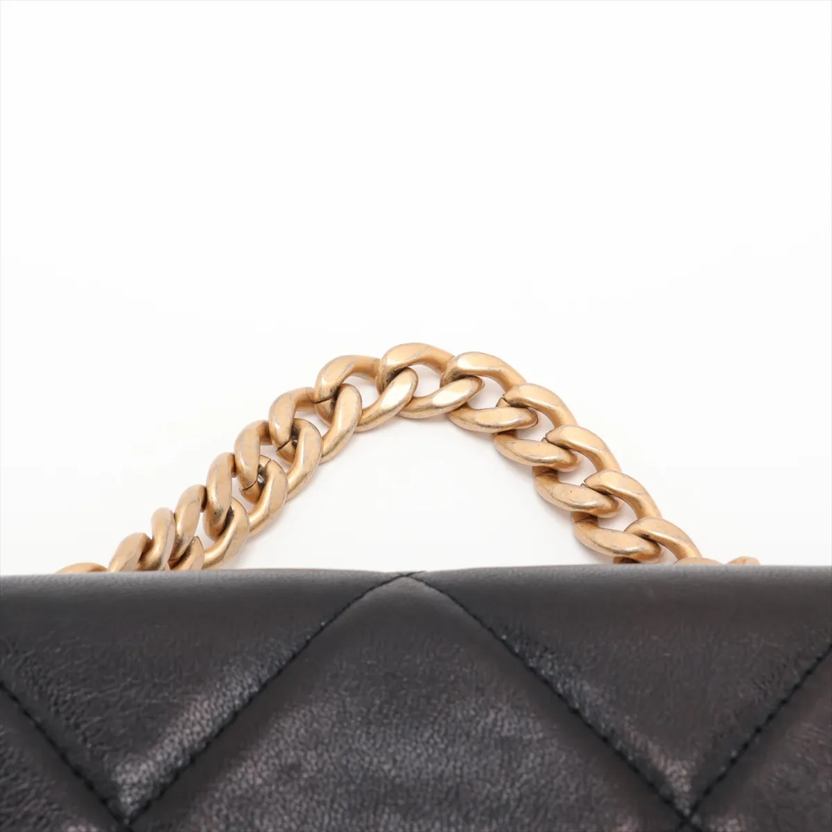19 Lambskin Chain Shoulder Bag, Black with Gold and Silver Hardware, 29729514, serial number in the 29 range. — view 6