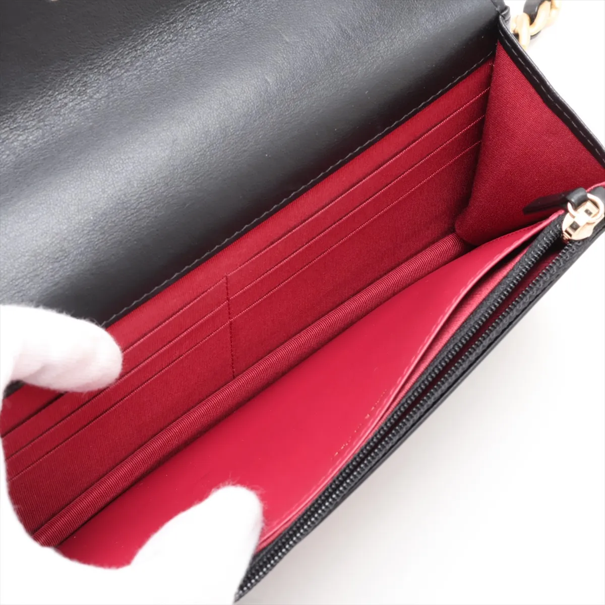 19 Lambskin Chain Shoulder Bag, Black with Gold and Silver Hardware, 29729514, serial number in the 29 range. — view 8