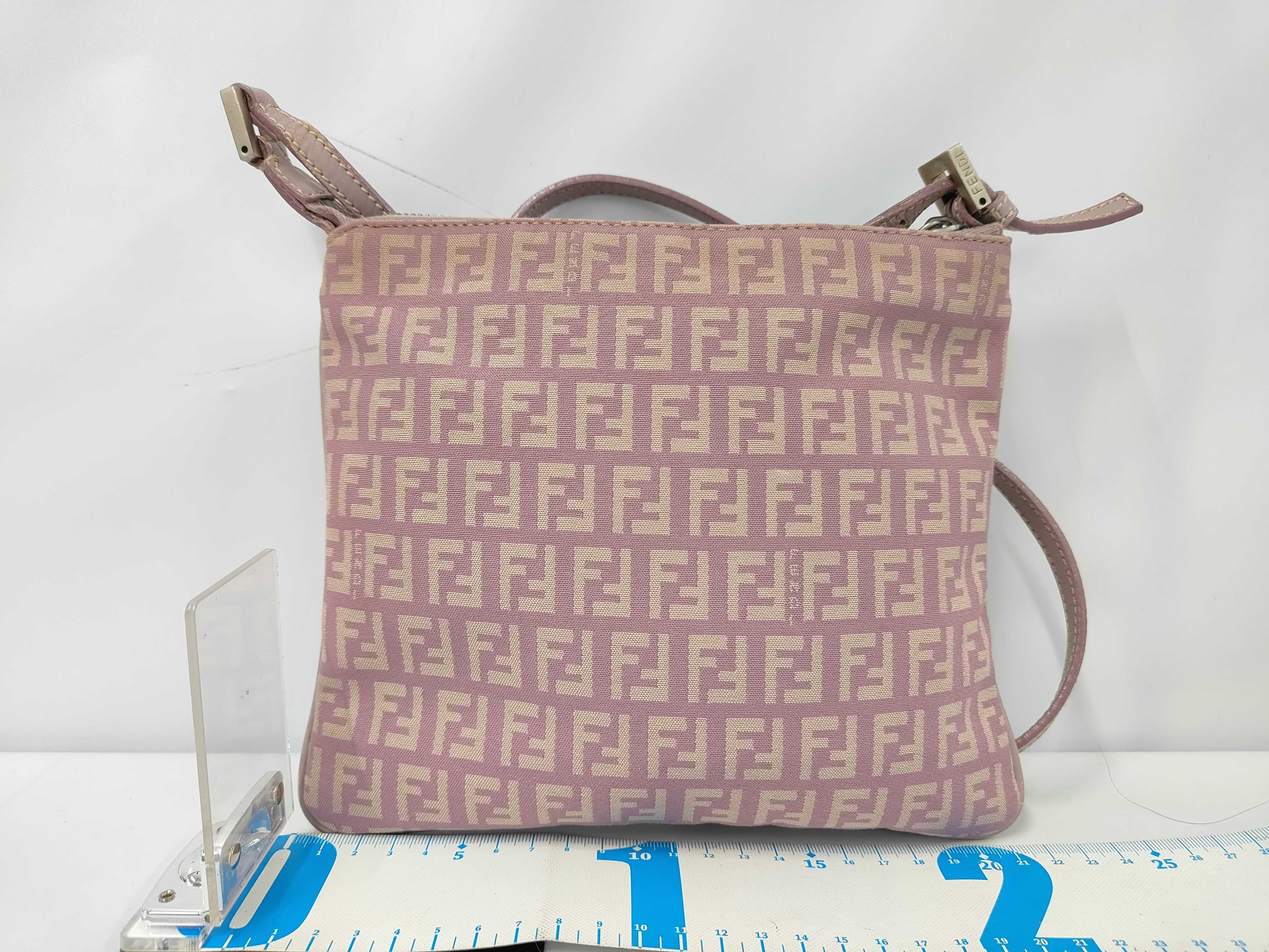 Zucchino Shoulder Bag, Canvas and Leather, Pink Shoulder Bag — view 2