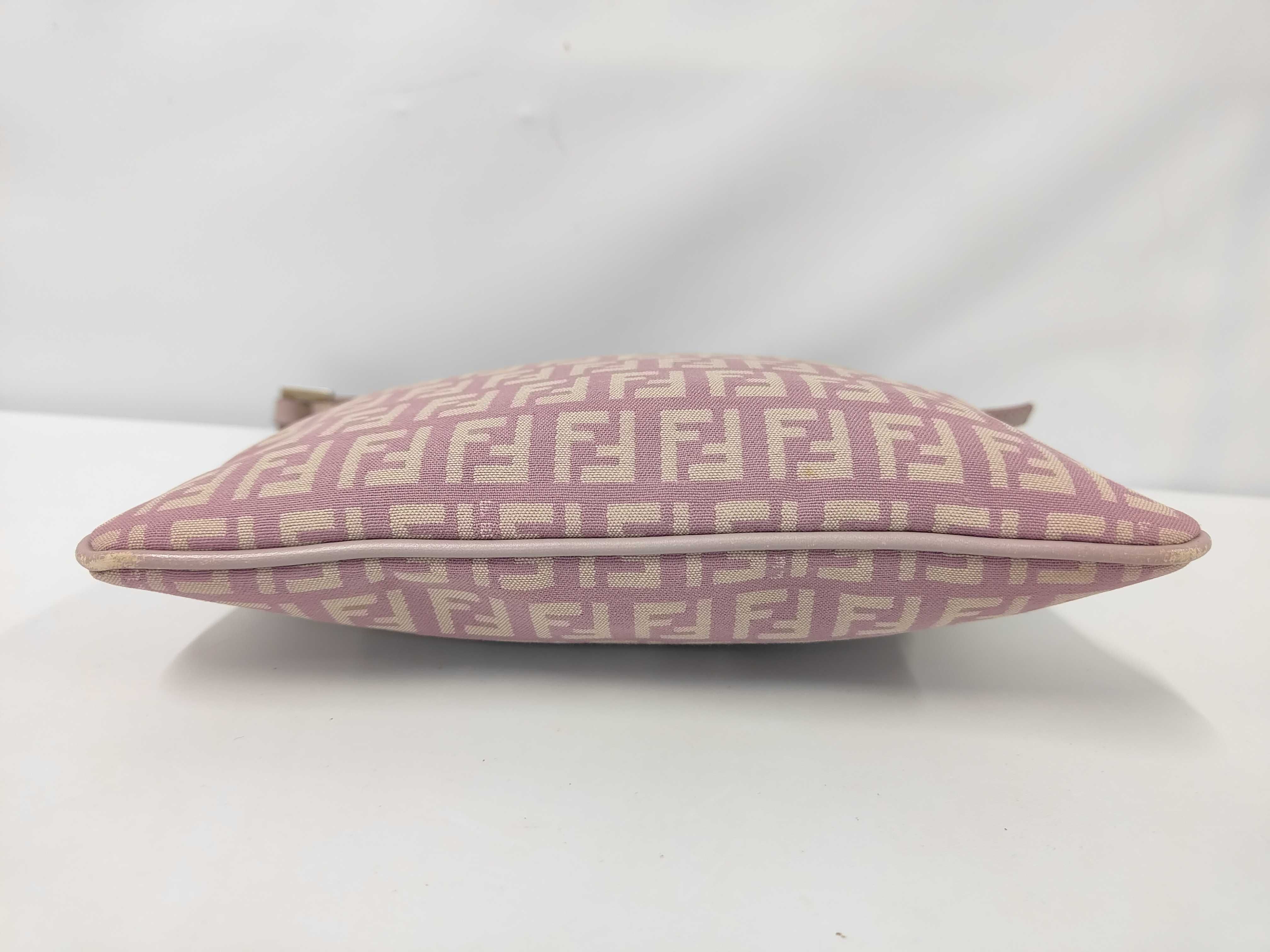Zucchino Shoulder Bag, Canvas and Leather, Pink Shoulder Bag — view 3