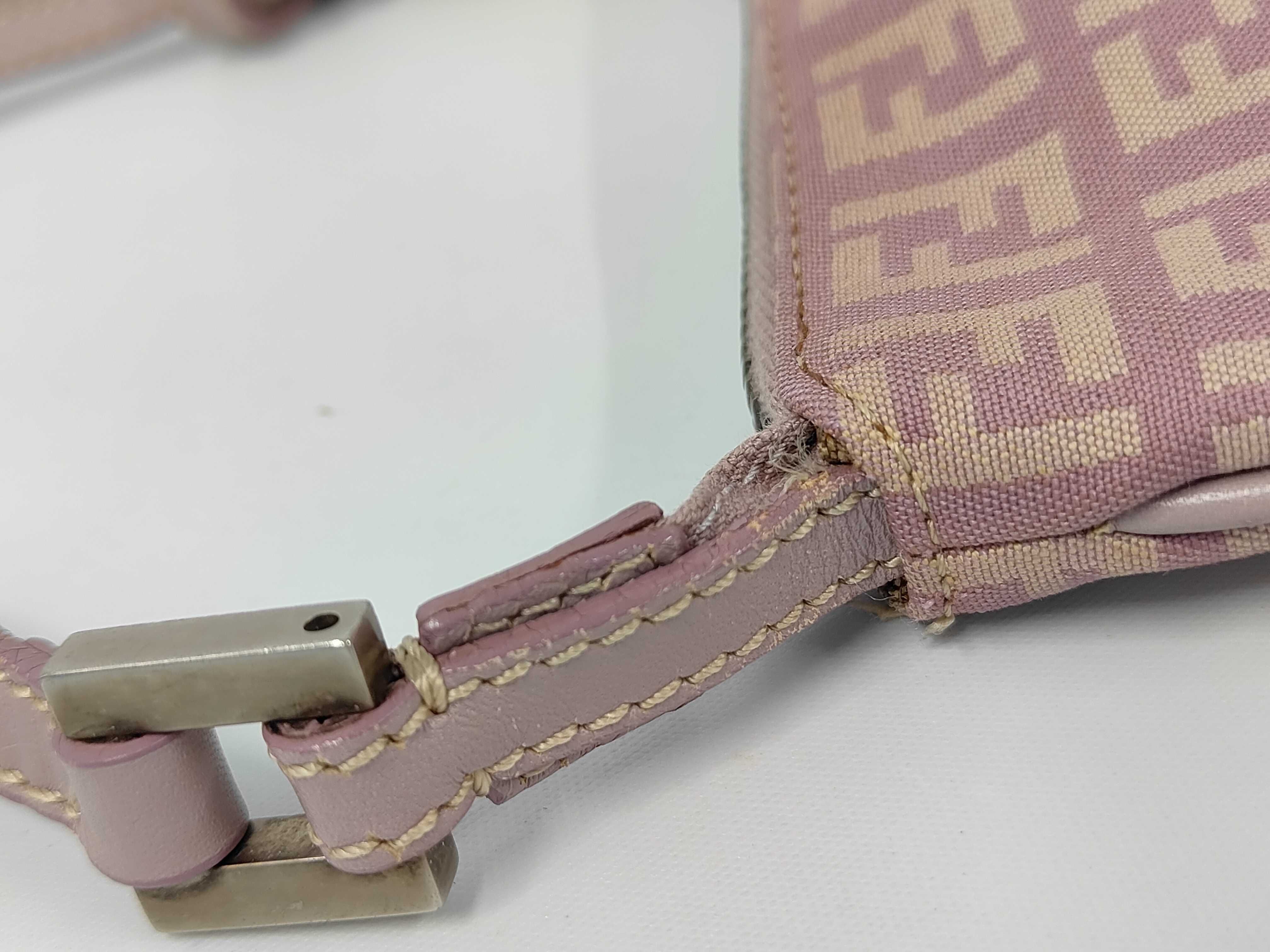 Zucchino Shoulder Bag, Canvas and Leather, Pink Shoulder Bag — view 7