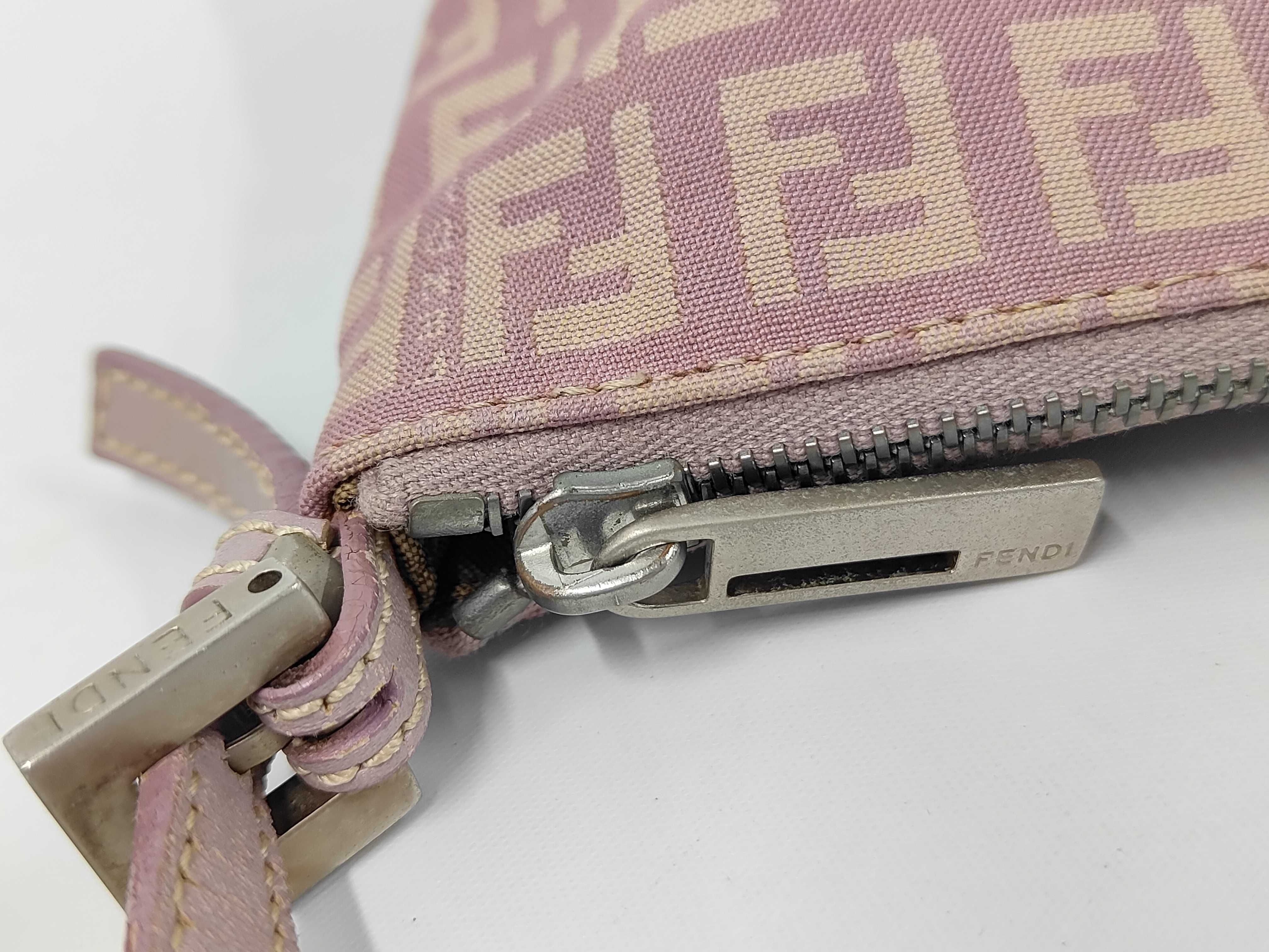 Zucchino Shoulder Bag, Canvas and Leather, Pink Shoulder Bag — view 8