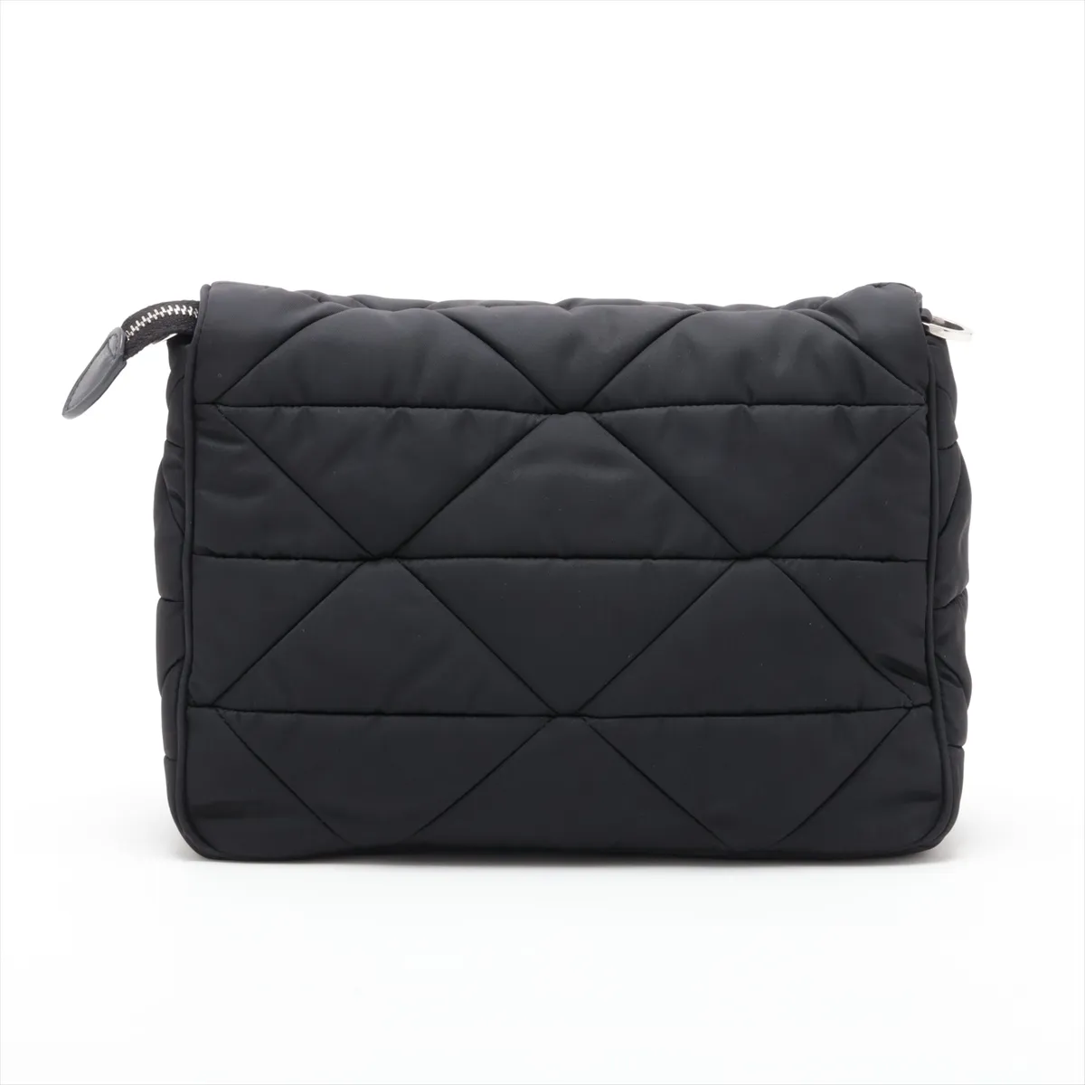 Tessuto Quilted Nylon Shoulder Bag, Black — view 2