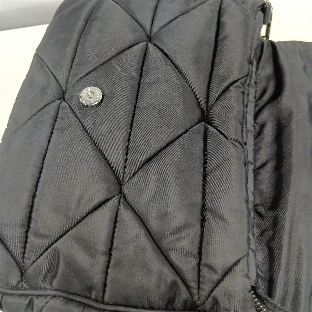 Tessuto Quilted Nylon Shoulder Bag, Black — view 14