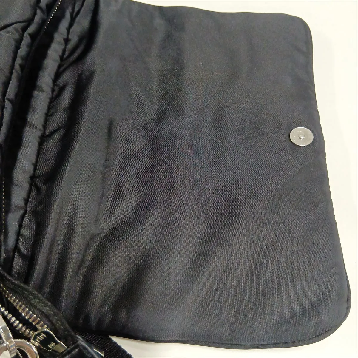 Tessuto Quilted Nylon Shoulder Bag, Black — view 15