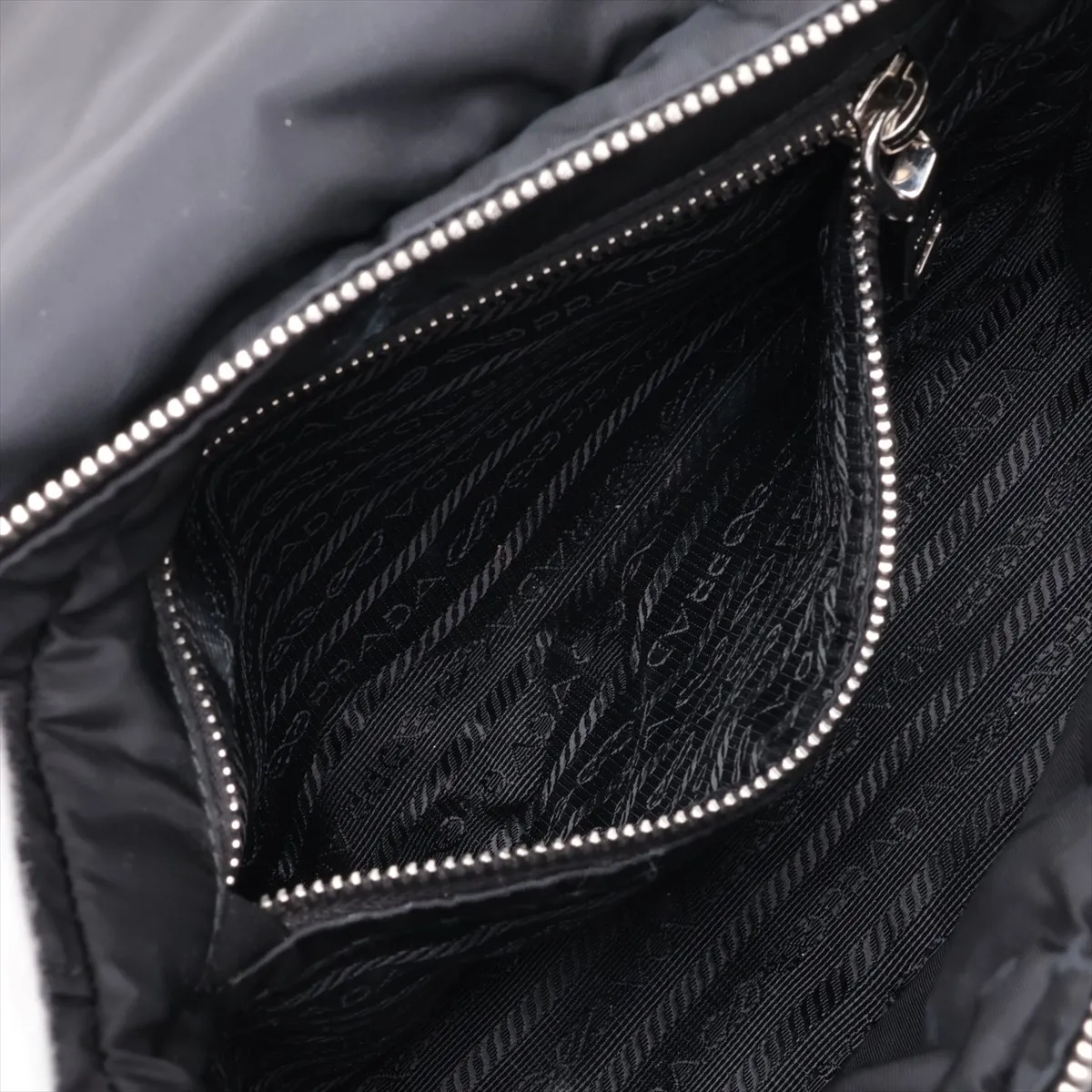 Tessuto Quilted Nylon Shoulder Bag, Black — view 7