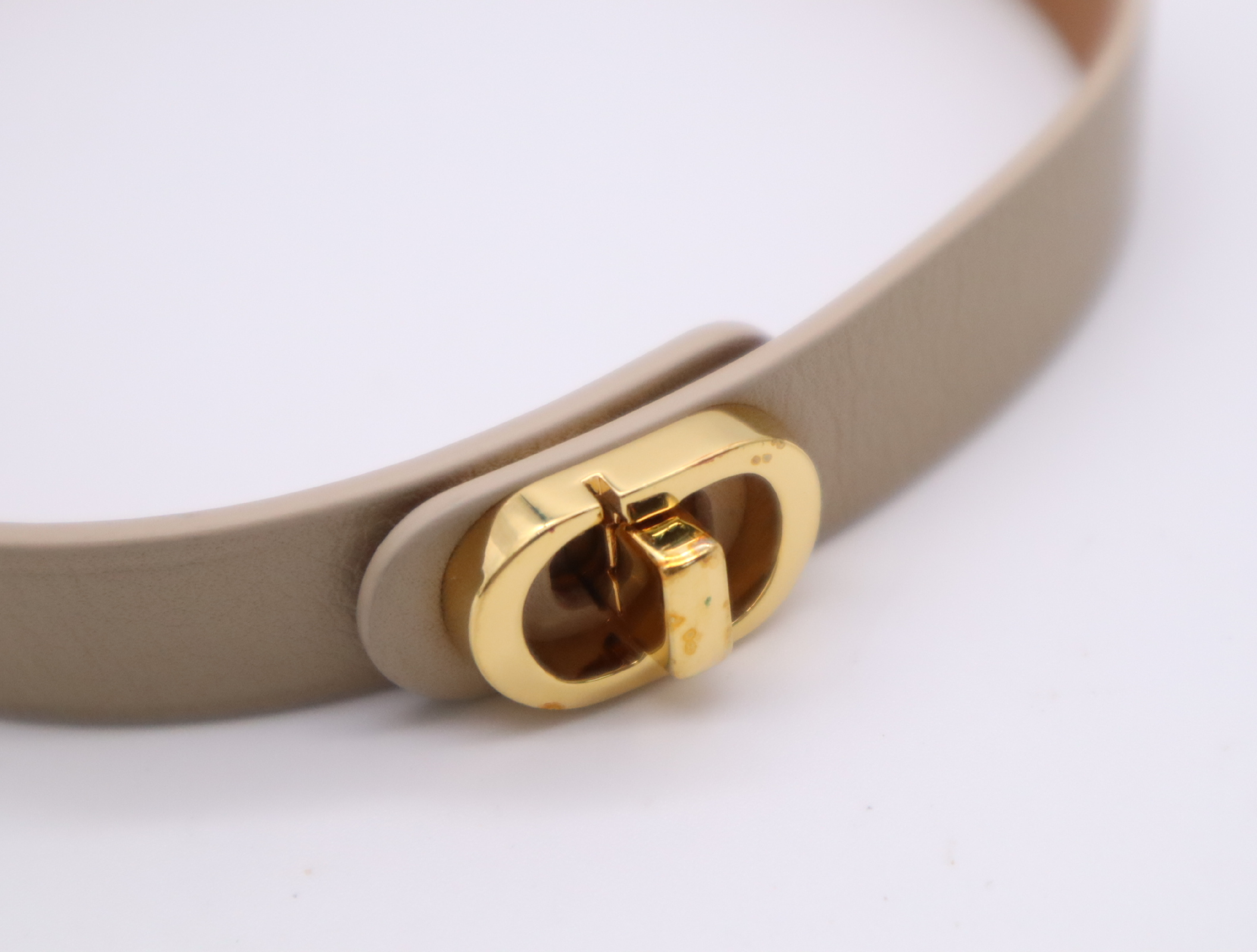 Leather 30 Montaigne Beige Gold Hardware Bracelet/Bangle — view 3