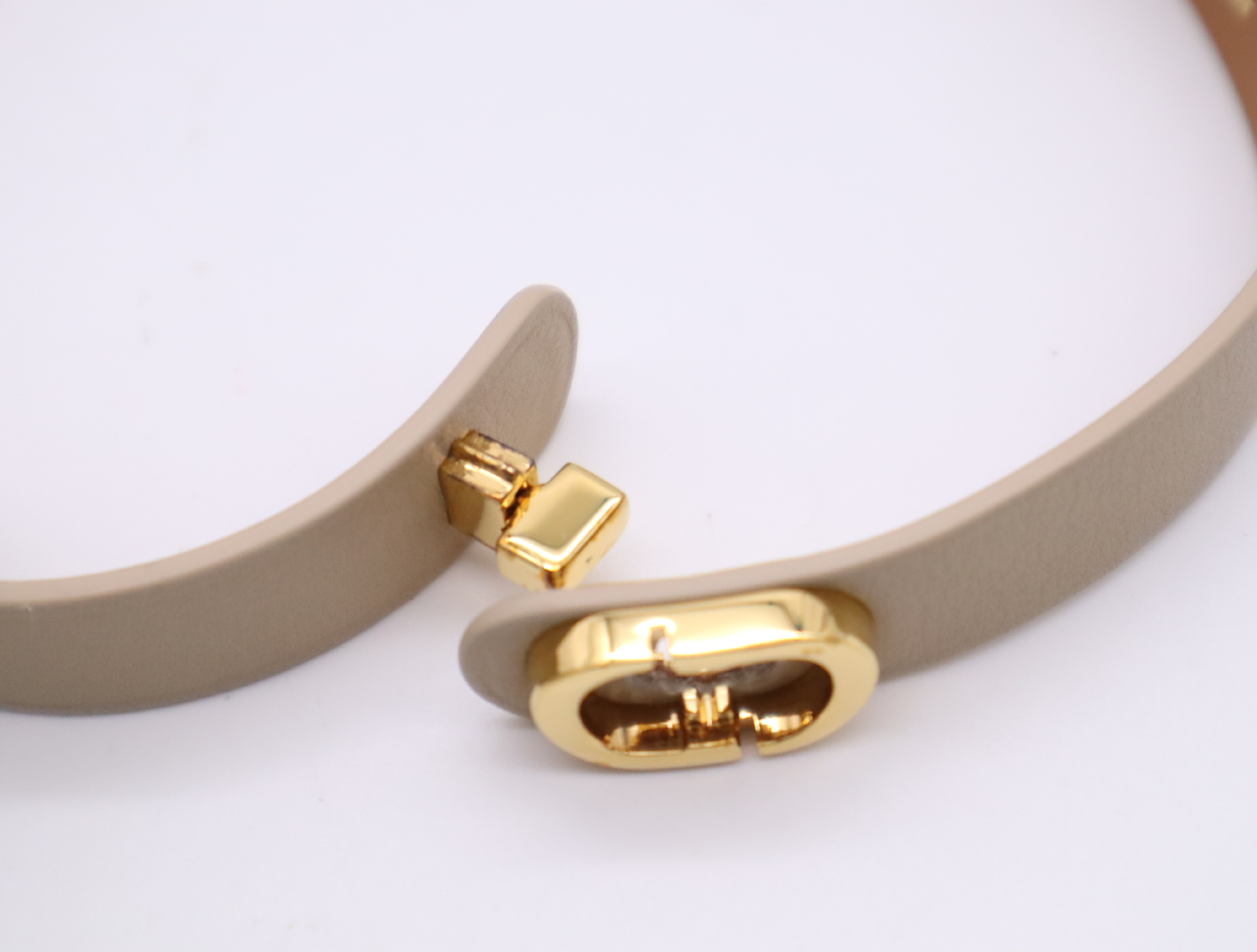 Leather 30 Montaigne Beige Gold Hardware Bracelet/Bangle — view 4