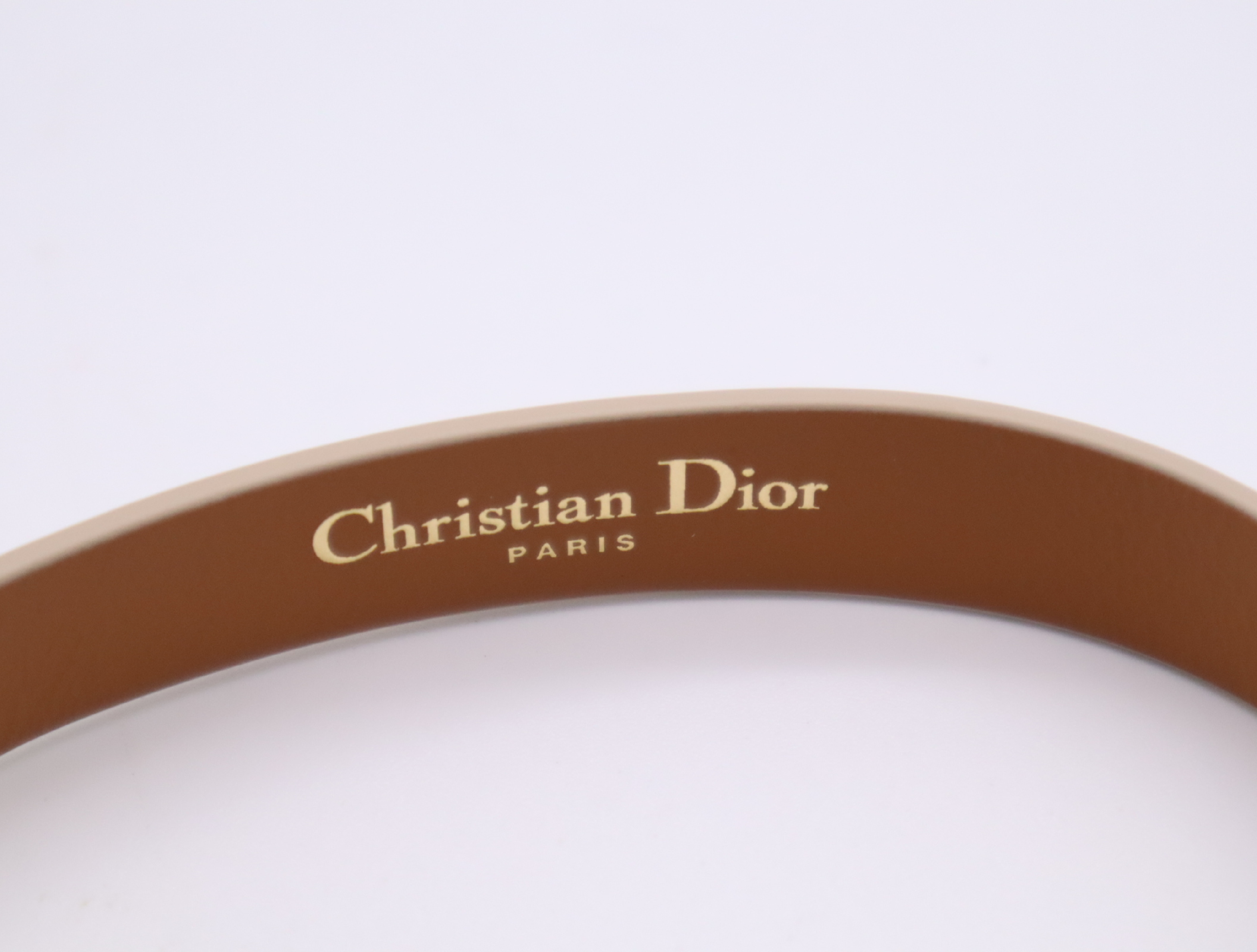 Leather 30 Montaigne Beige Gold Hardware Bracelet/Bangle — view 5