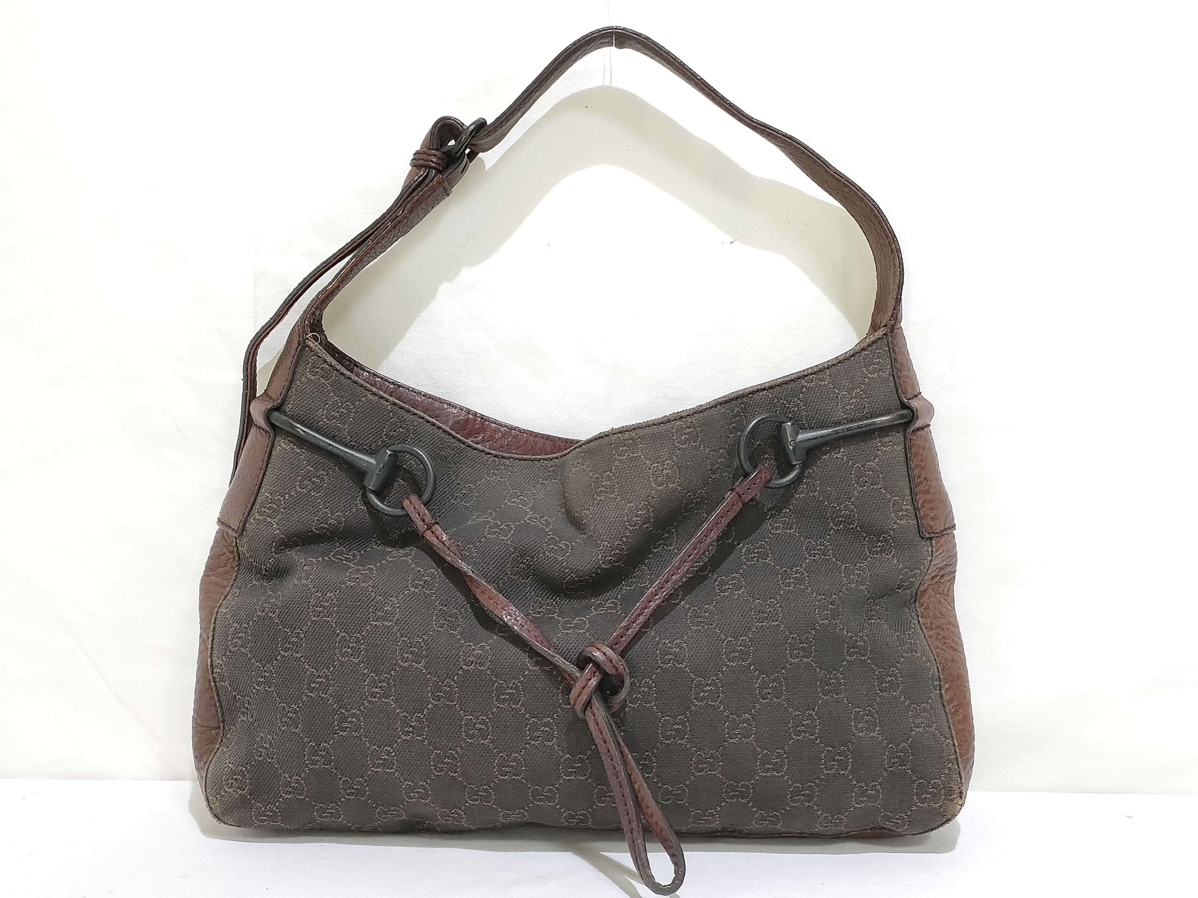 101975 One-Shoulder Bag GG Canvas Leather Brown Shoulder Bag