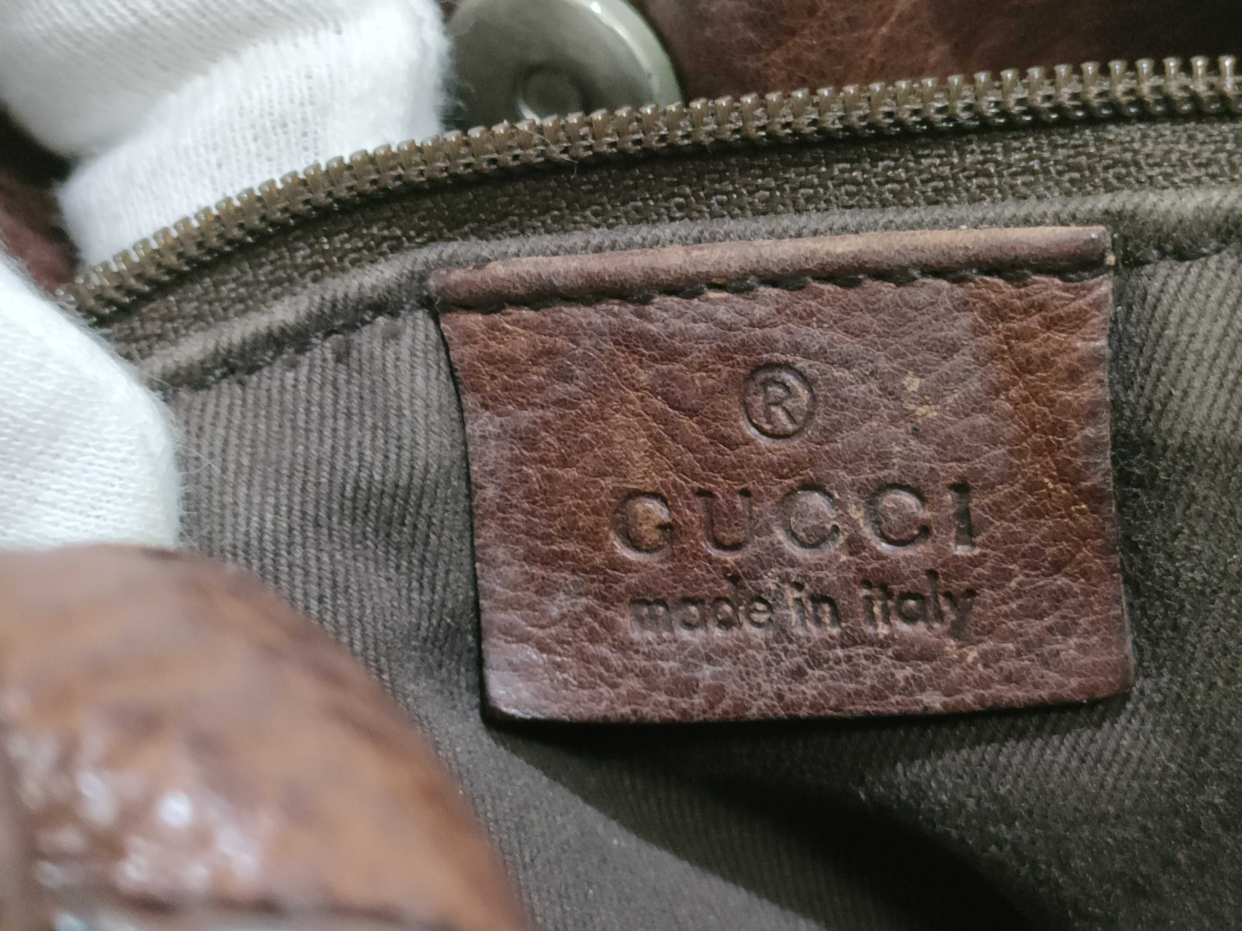 101975 One-Shoulder Bag GG Canvas Leather Brown Shoulder Bag — view 10