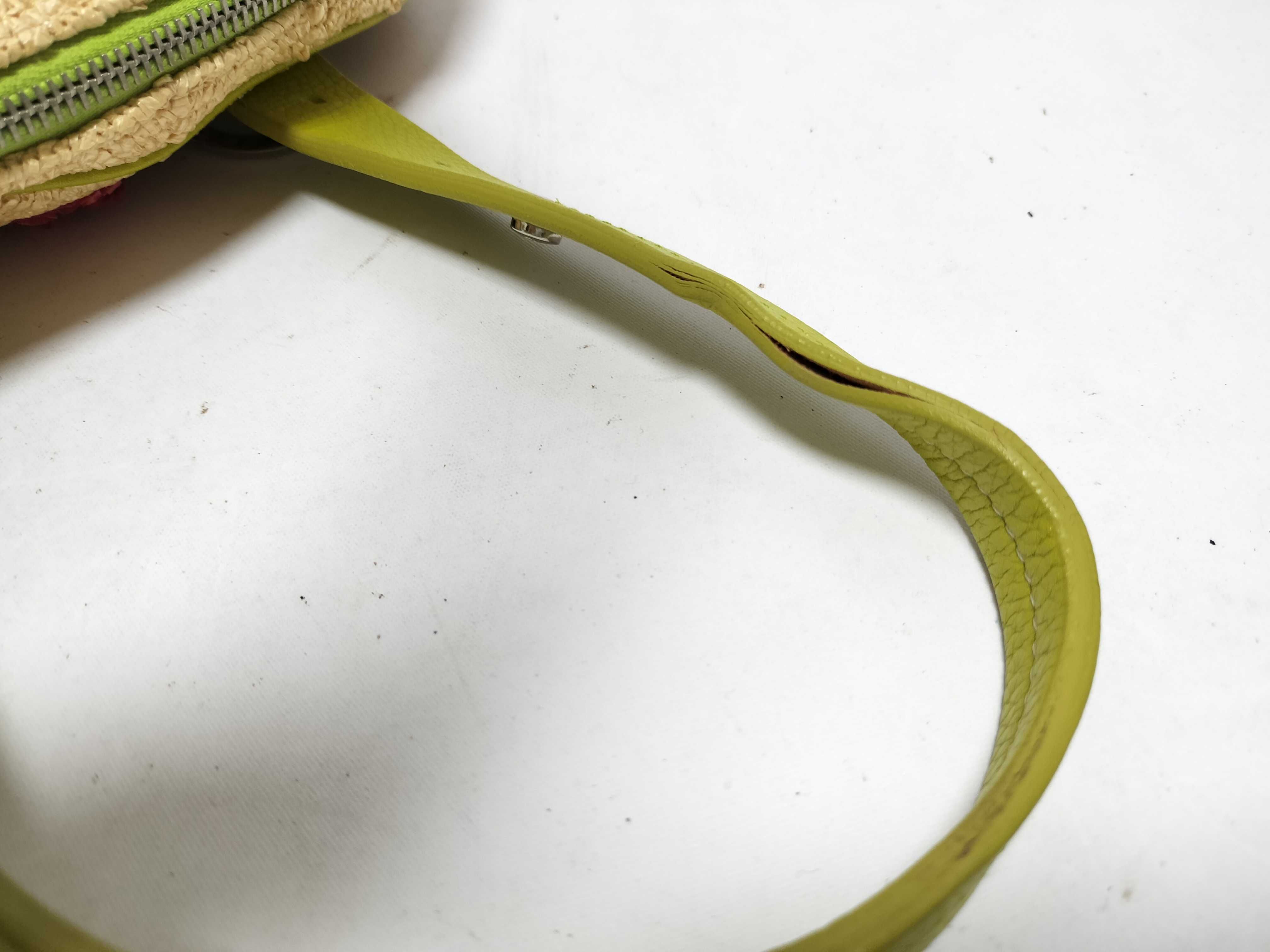 FR - Raffia x green leather handbag — view 15