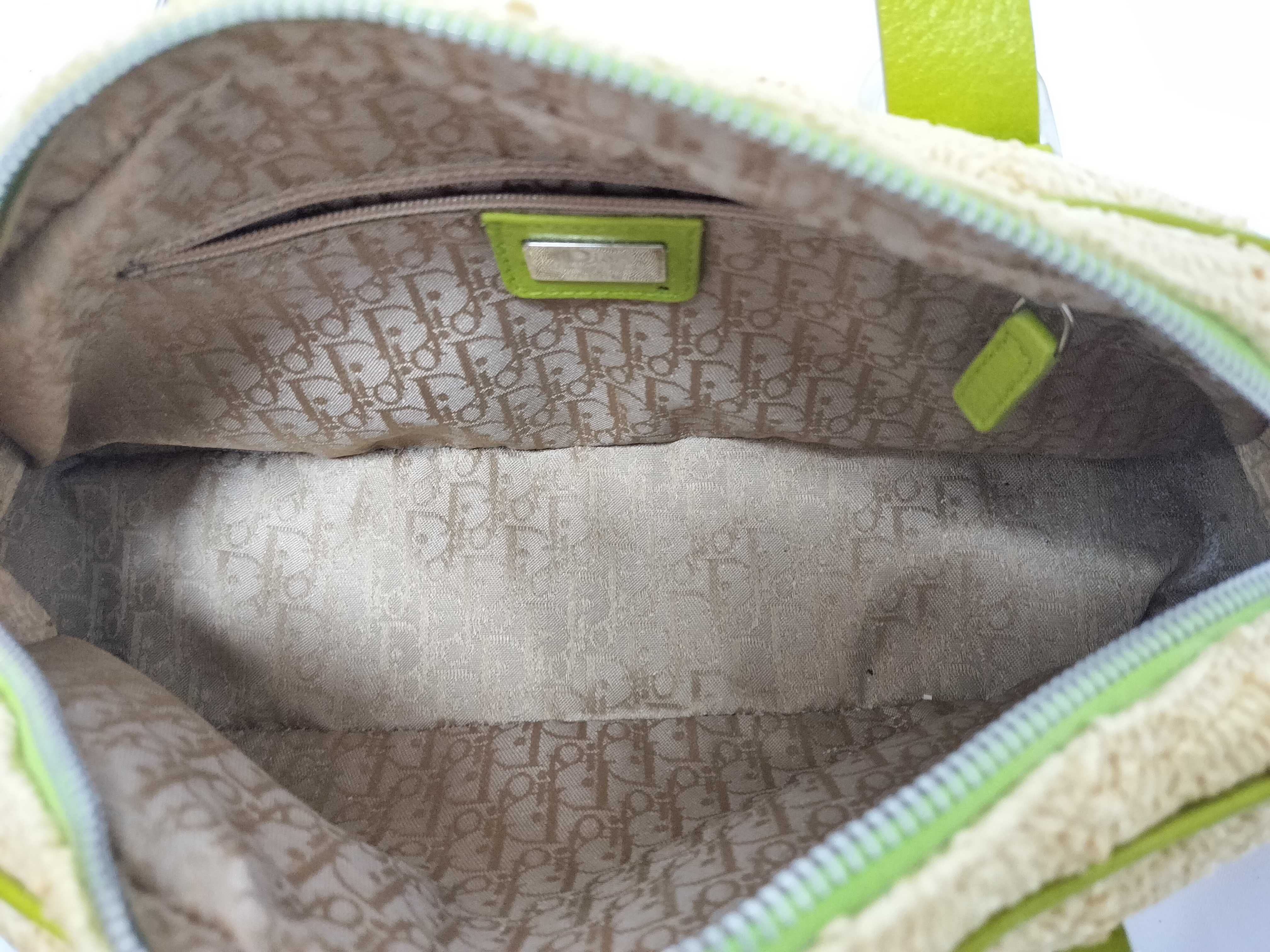 FR - Raffia x green leather handbag — view 9