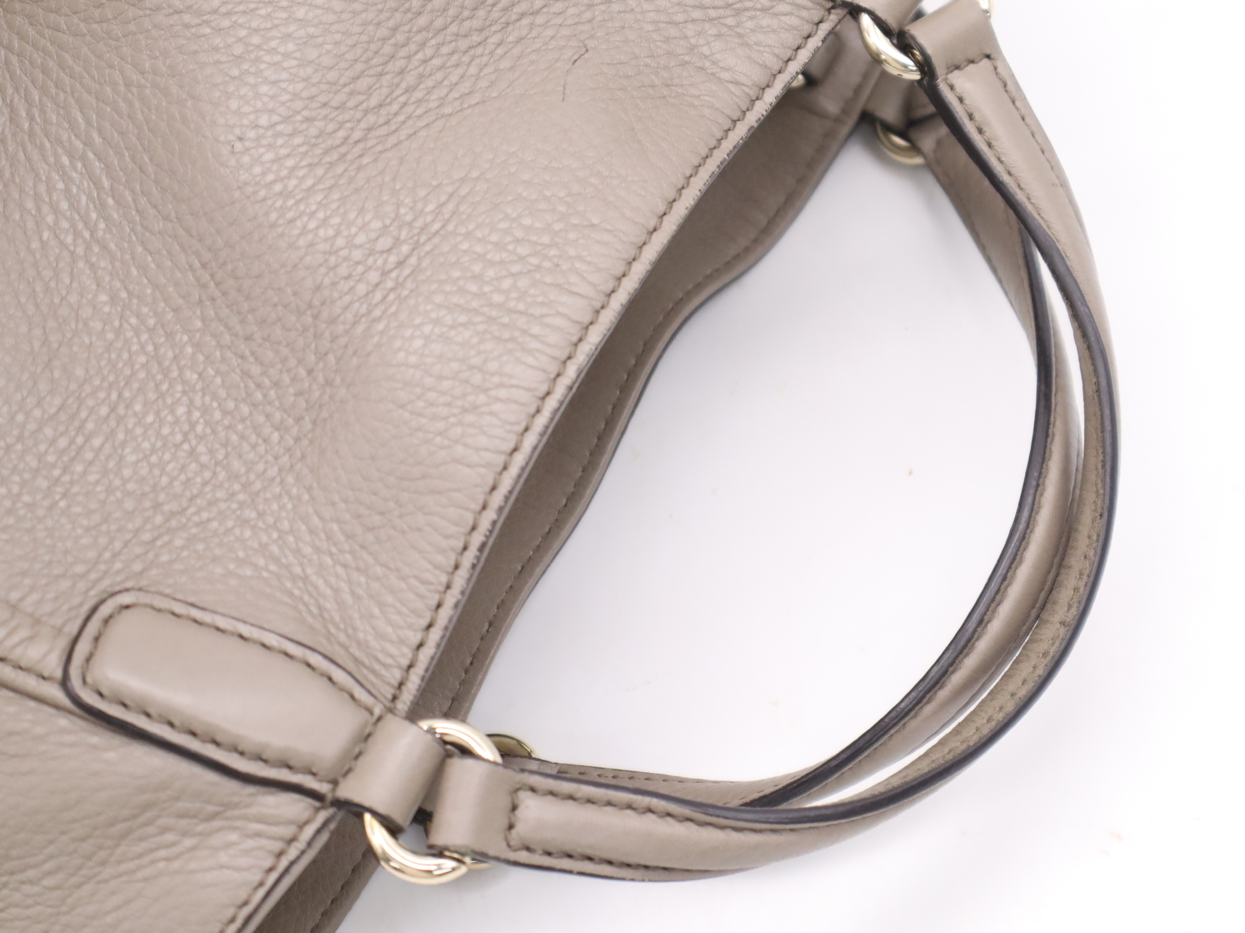 336751 Leather Soho Grey Gold Hardware Charm Handbag — view 6