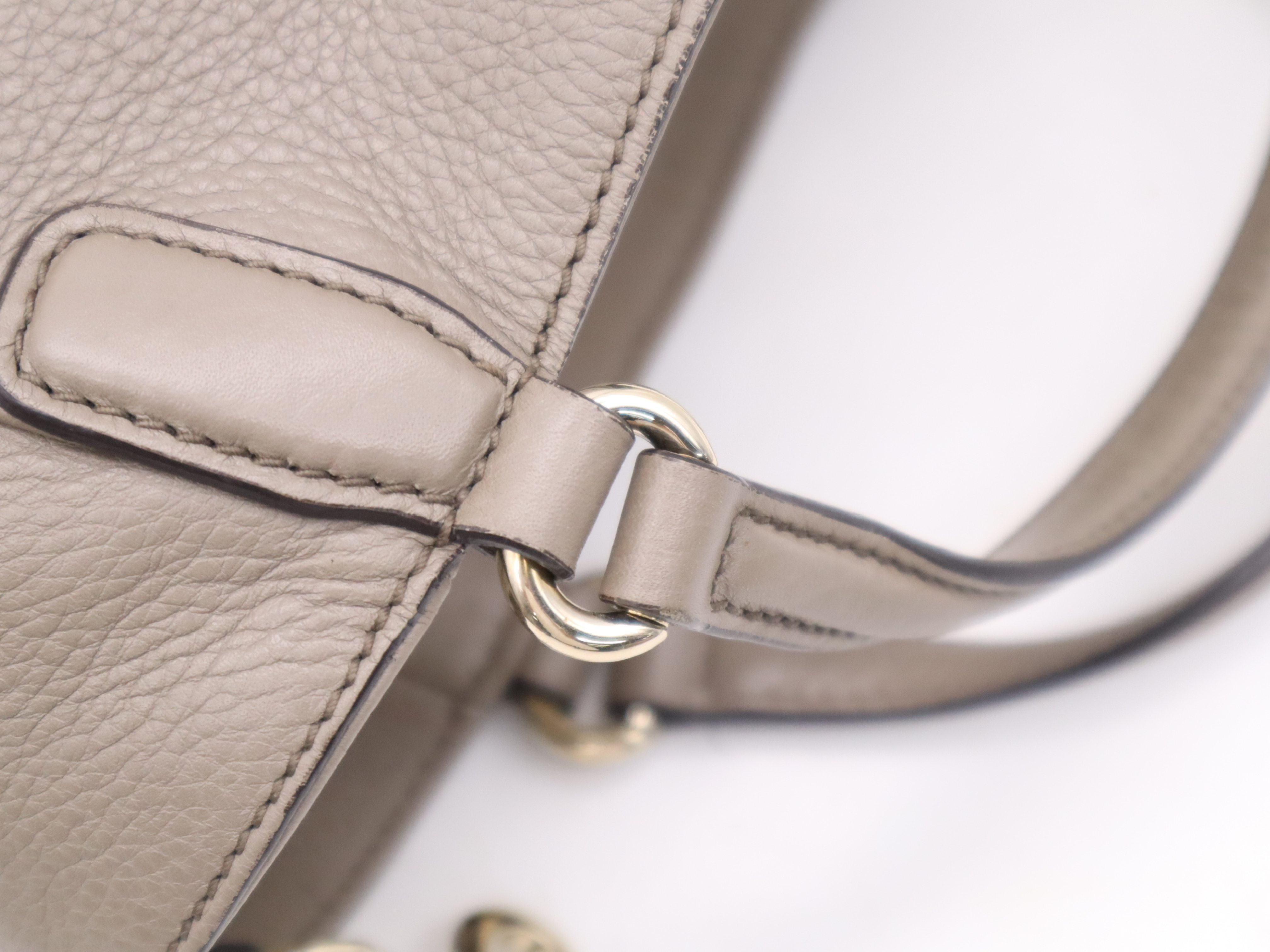 336751 Leather Soho Grey Gold Hardware Charm Handbag — view 7