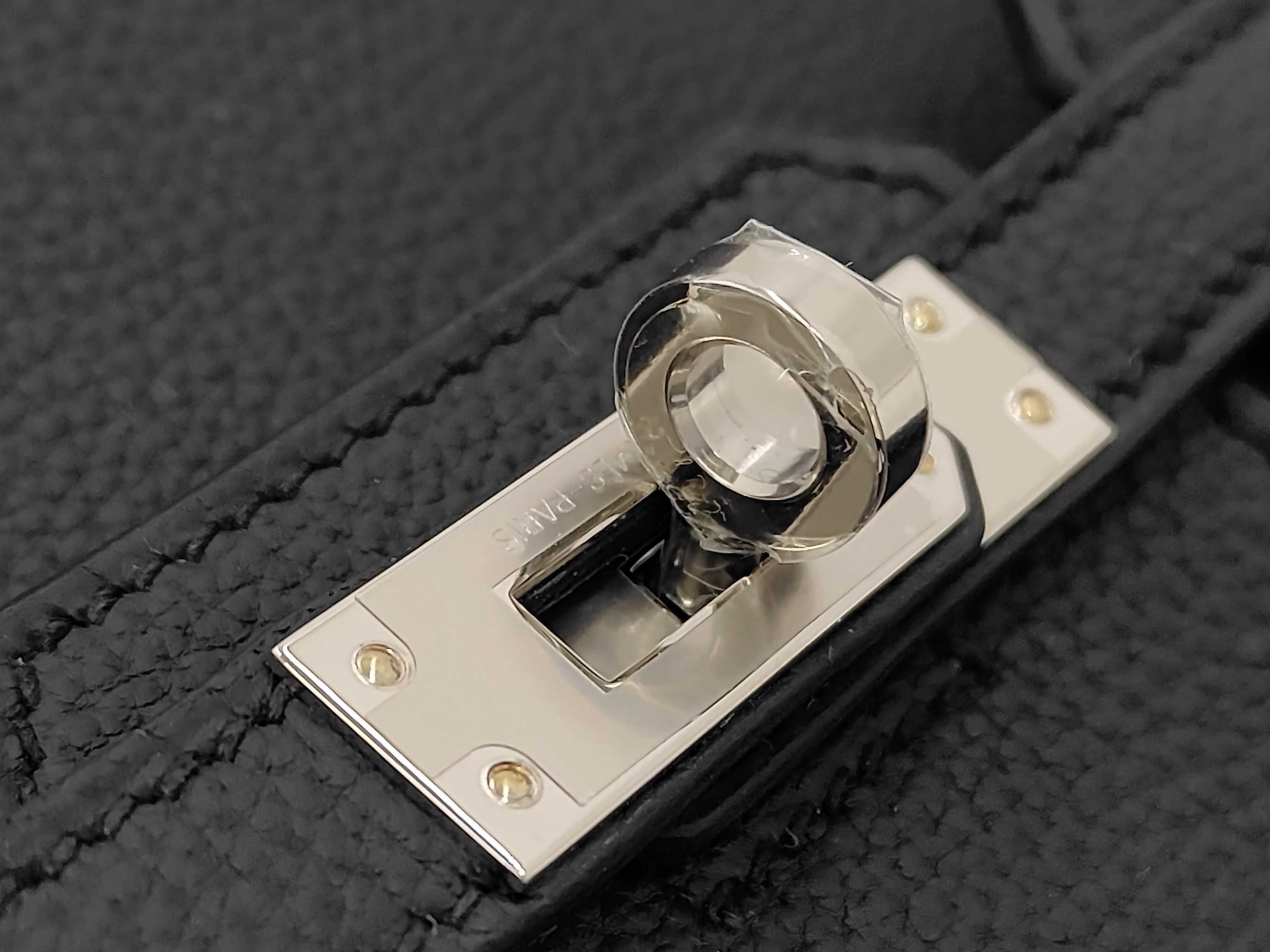 Birkin 25 Togo Black Silver Hardware G Stamp Handbag — view 8