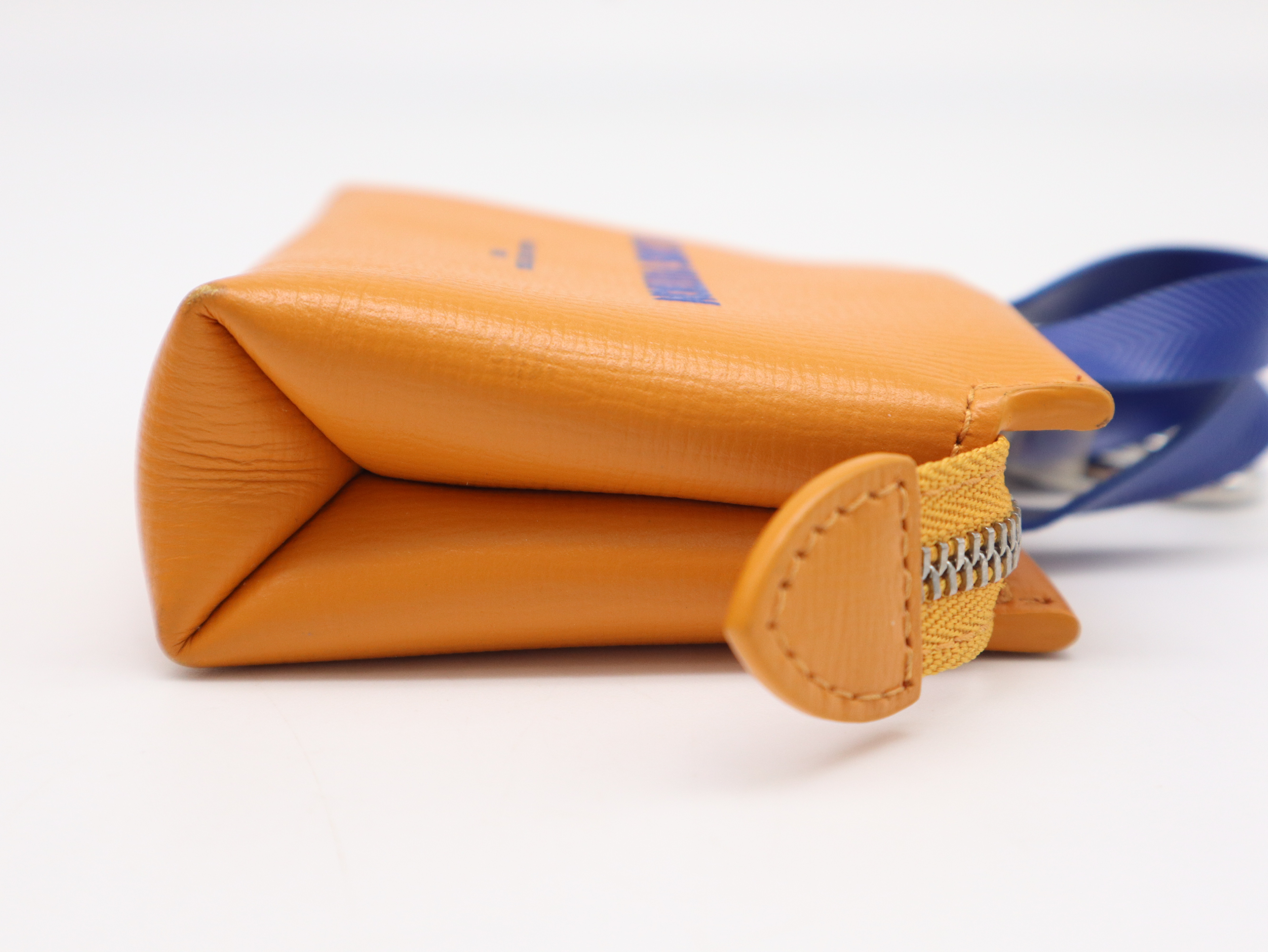 M02699 Leather Bag Charm Mini Shopper Orange with Box and Dust Bag Key Case/Keychain — view 4