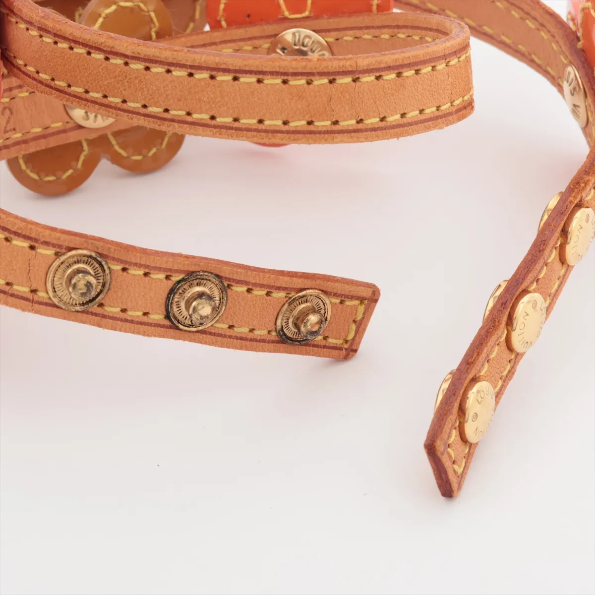 M92251 Flower Lexington FL0012 Bracelet, GP x Leather, Brown, — view 5