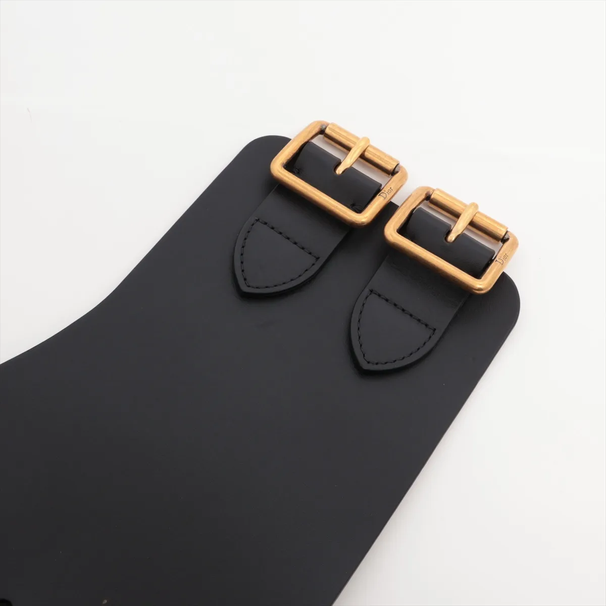belt, GP x leather, black x gold, — view 2