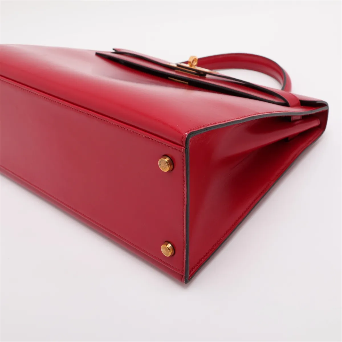 [Individually packaged] Hermes Kelly 32 Sellier Box Calf Rouge Vif Gold Hardware S: 1989 — view 3