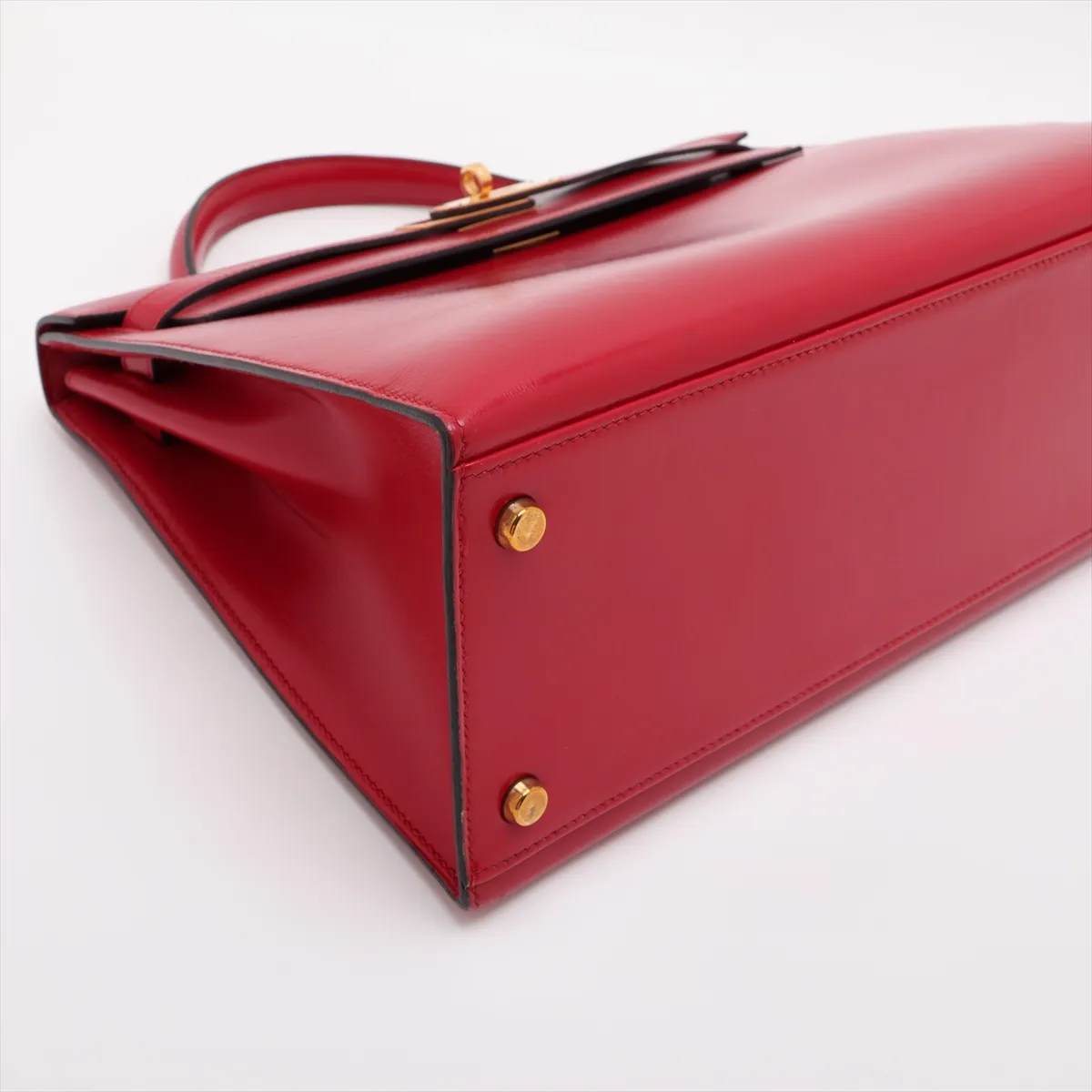 [Individually packaged] Hermes Kelly 32 Sellier Box Calf Rouge Vif Gold Hardware S: 1989 — view 4
