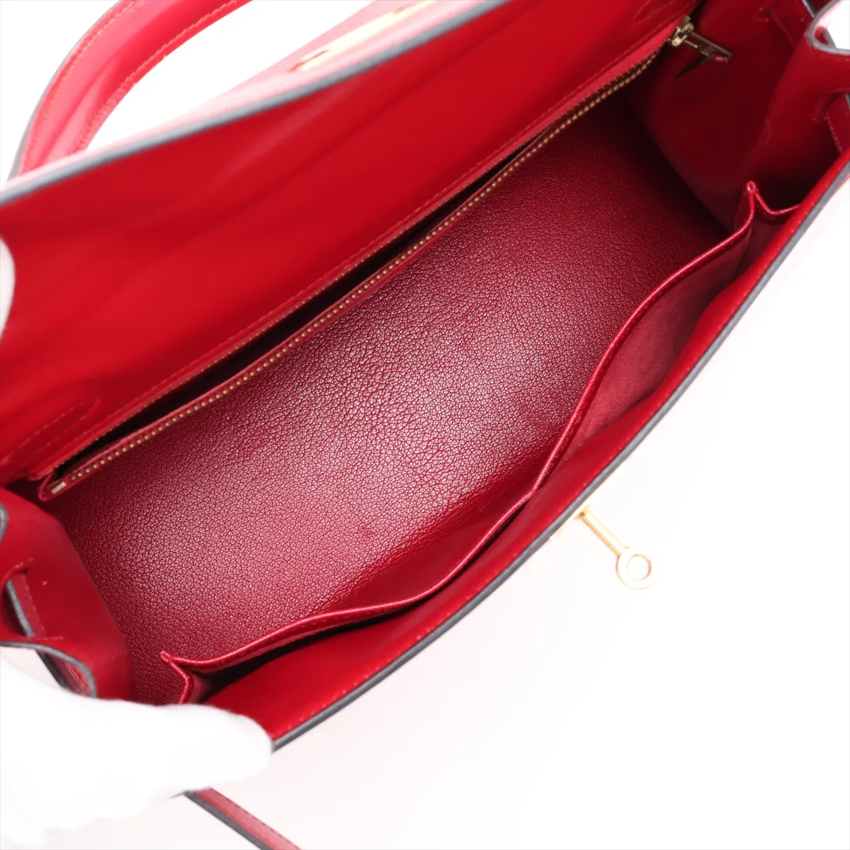 [Individually packaged] Hermes Kelly 32 Sellier Box Calf Rouge Vif Gold Hardware S: 1989 — view 7