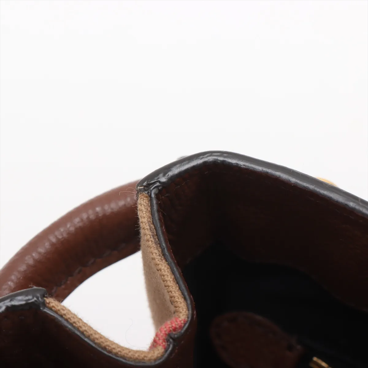 Nova Check Leather x Canvas 2-Way Handbag, Brown — view 13