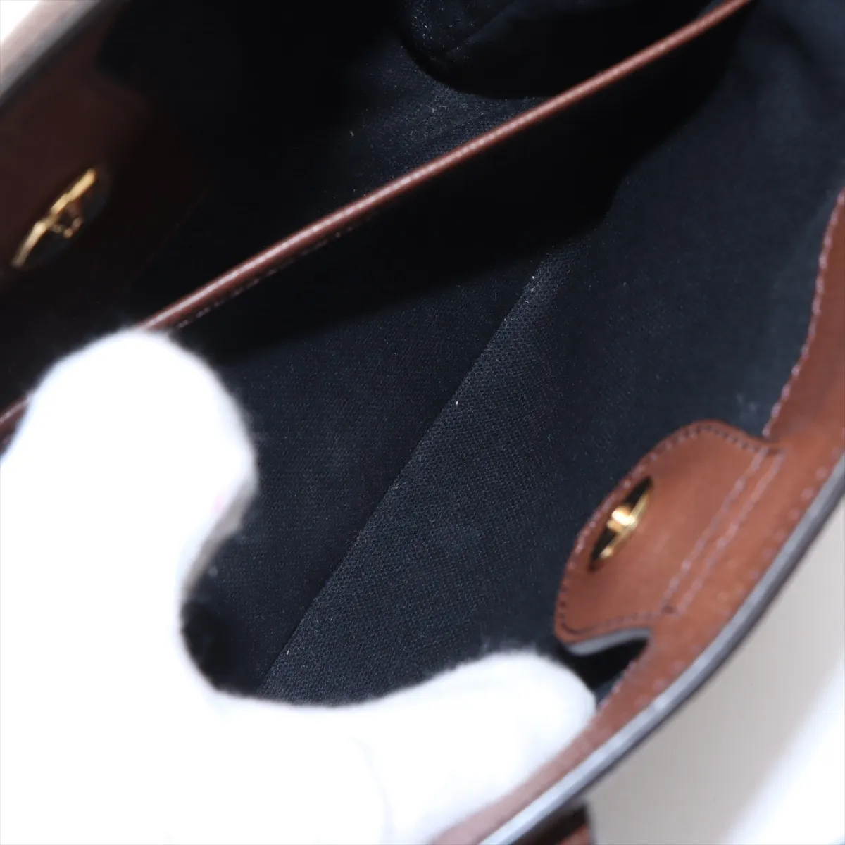 Nova Check Leather x Canvas 2-Way Handbag, Brown — view 10