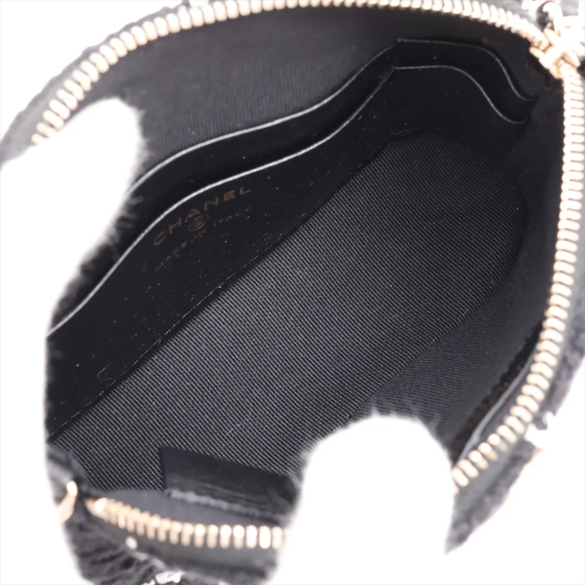 Matelassé Tweed Chain Shoulder Bag, Black x White, Gold Hardware, TCHNPA89, Random Serial Number, Year Gift — view 6