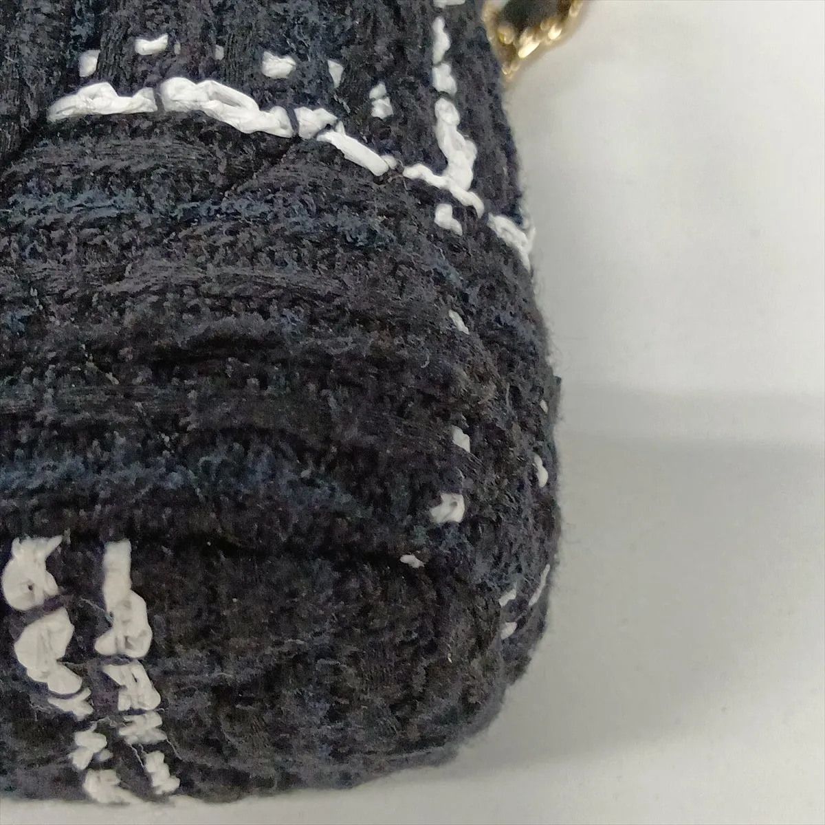Matelassé Tweed Chain Shoulder Bag, Black x White, Gold Hardware, TCHNPA89, Random Serial Number, Year Gift — view 9
