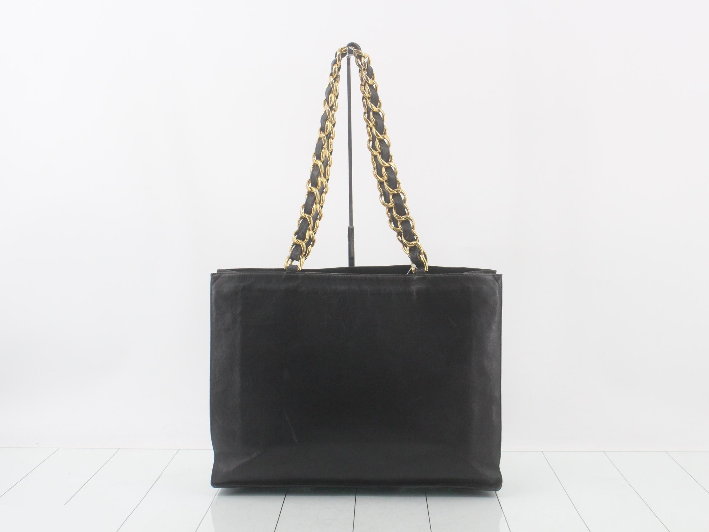 Lambskin Large Coco Mark Chain Tote Bag — view 2