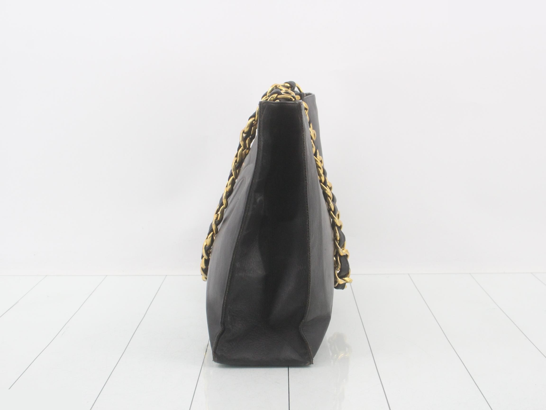 Lambskin Large Coco Mark Chain Tote Bag — view 3