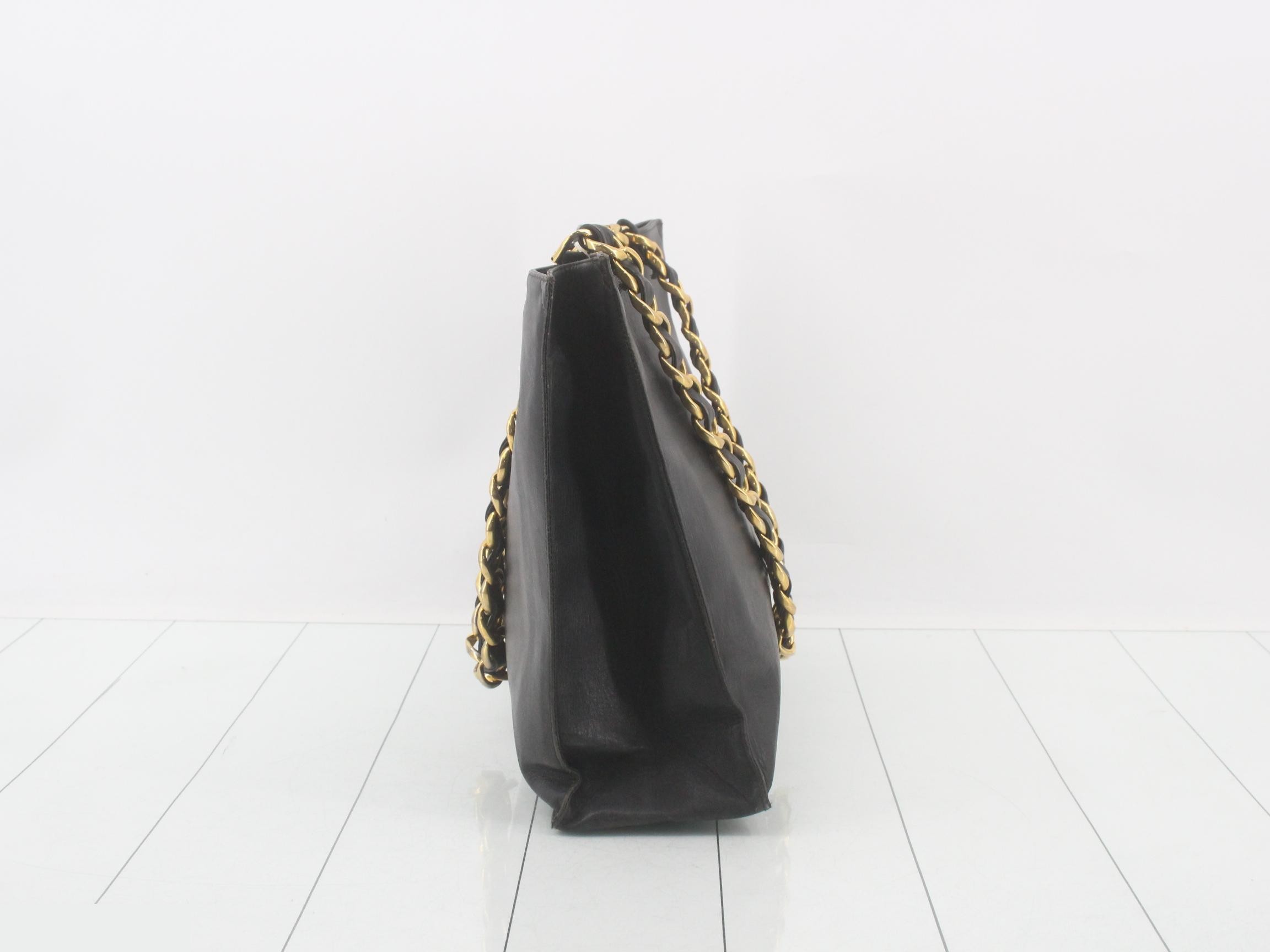 Lambskin Large Coco Mark Chain Tote Bag — view 4