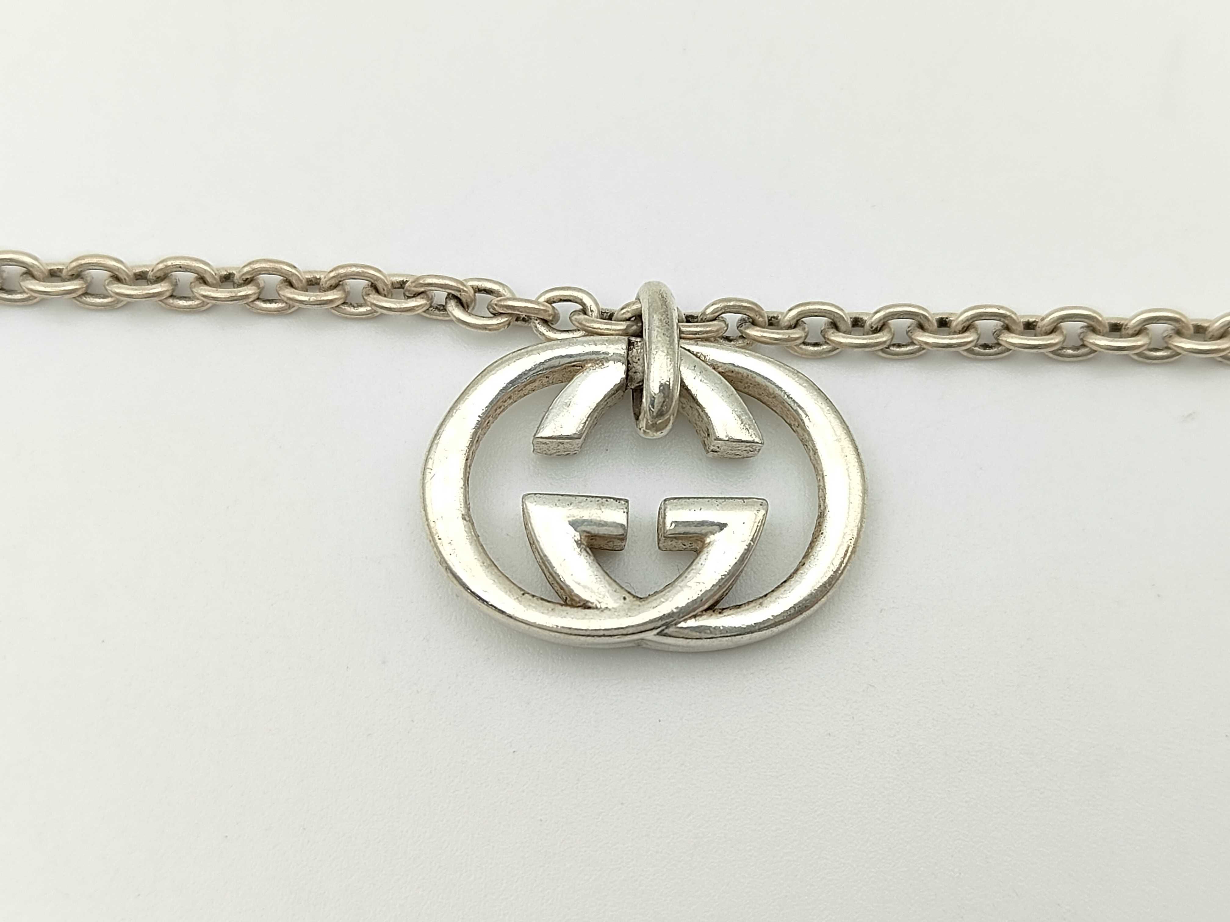 Interlocking G Silver Necklace — view 2