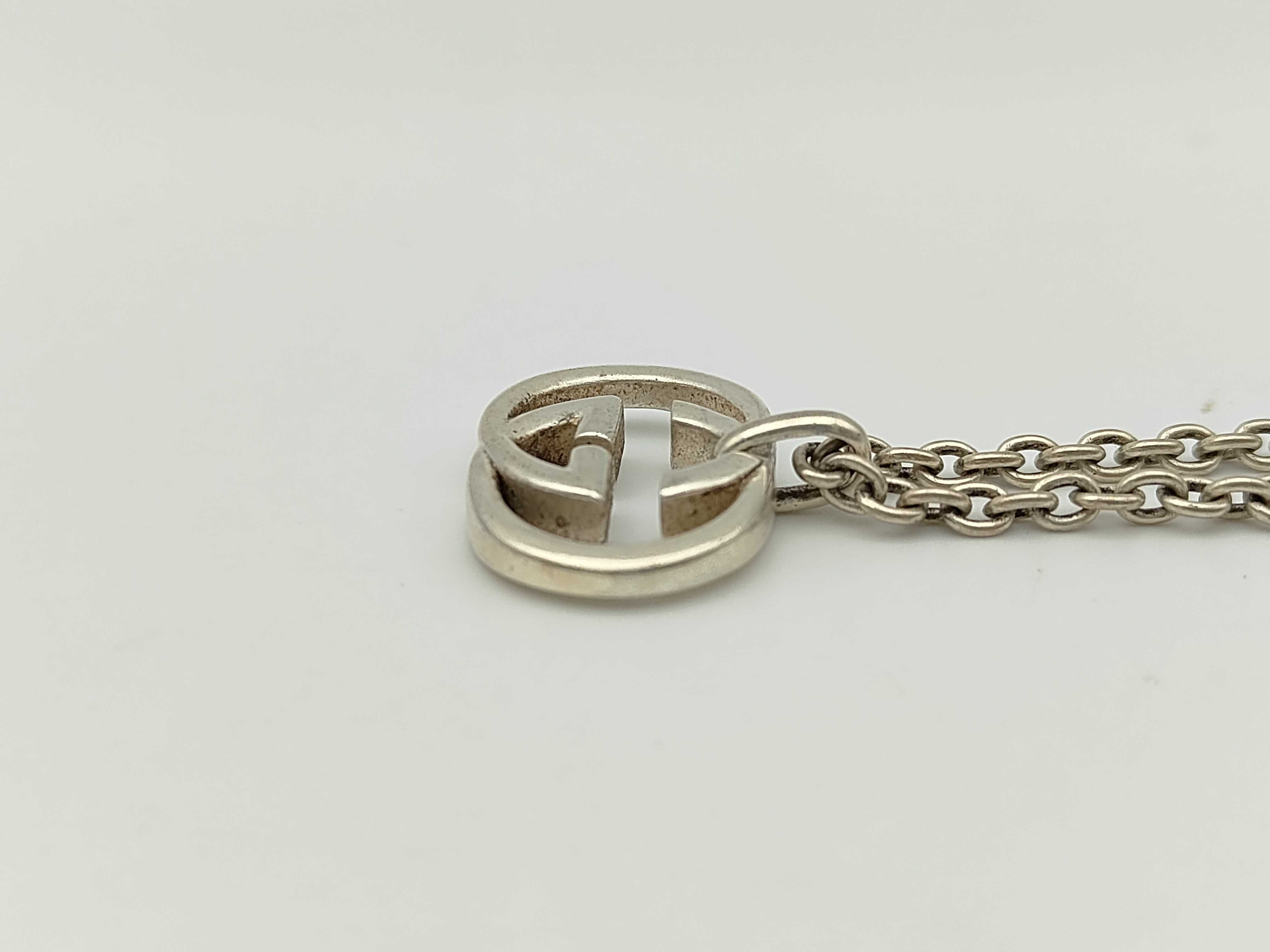 Interlocking G Silver Necklace — view 3
