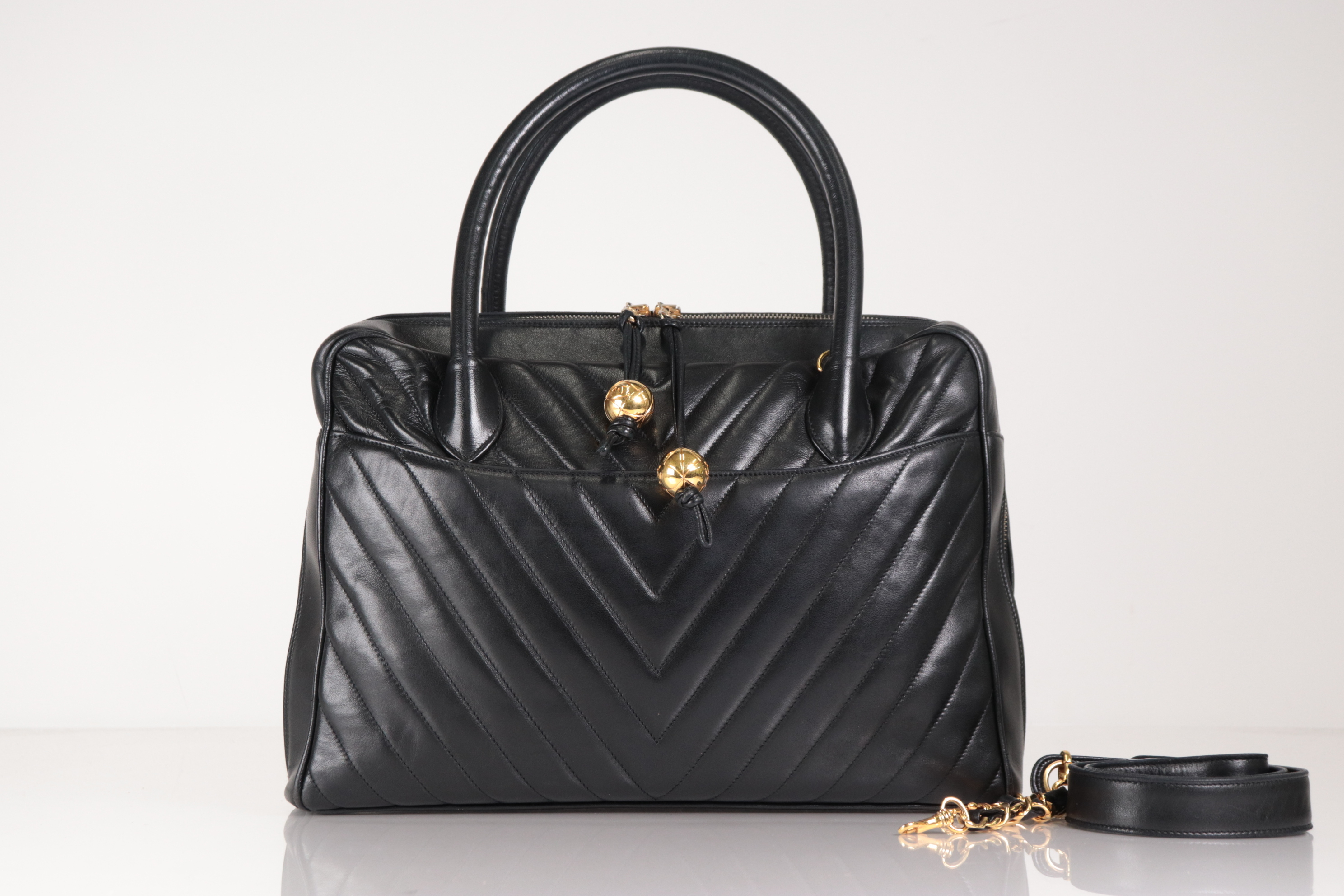 Chevron 2-Way Lambskin Handbag (Serial Number 5)