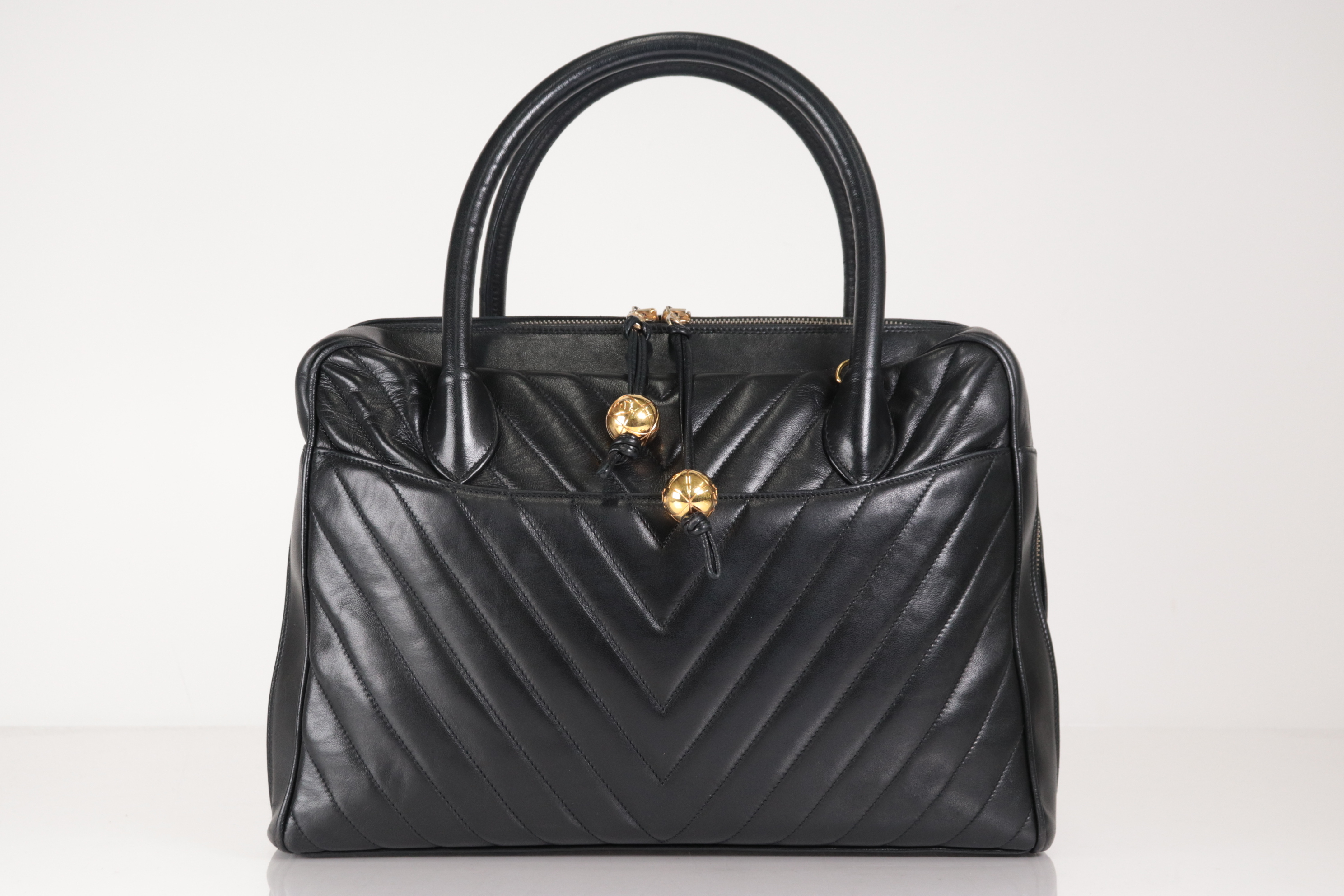 Chevron 2-Way Lambskin Handbag (Serial Number 5) — view 2