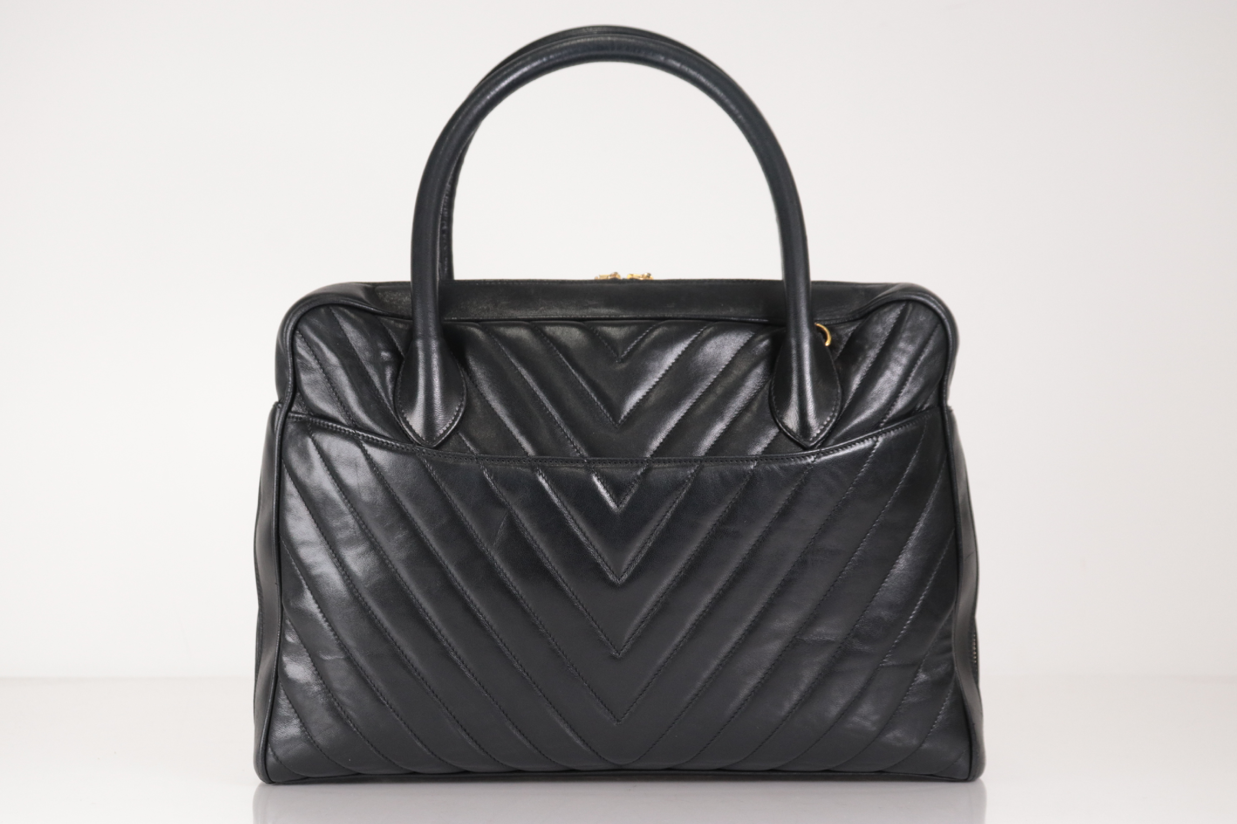 Chevron 2-Way Lambskin Handbag (Serial Number 5) — view 3